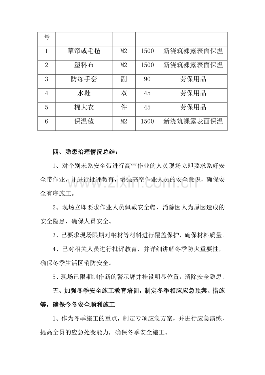 冬季施工生产安全质量检查治理情况总结.doc_第3页