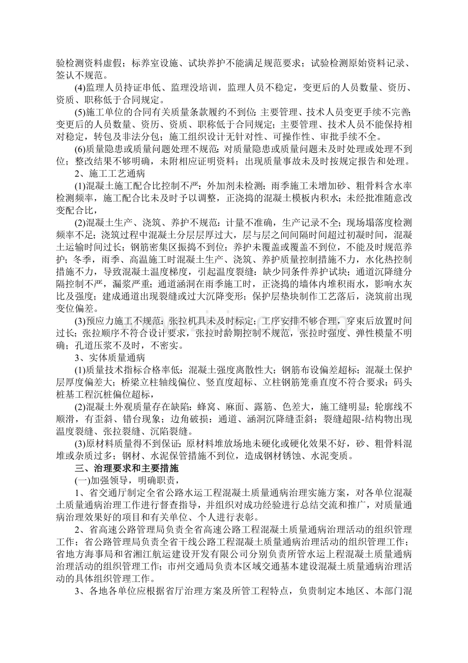 湖南省公路水运工程混凝土质量通病治理活动实施方案.doc_第2页