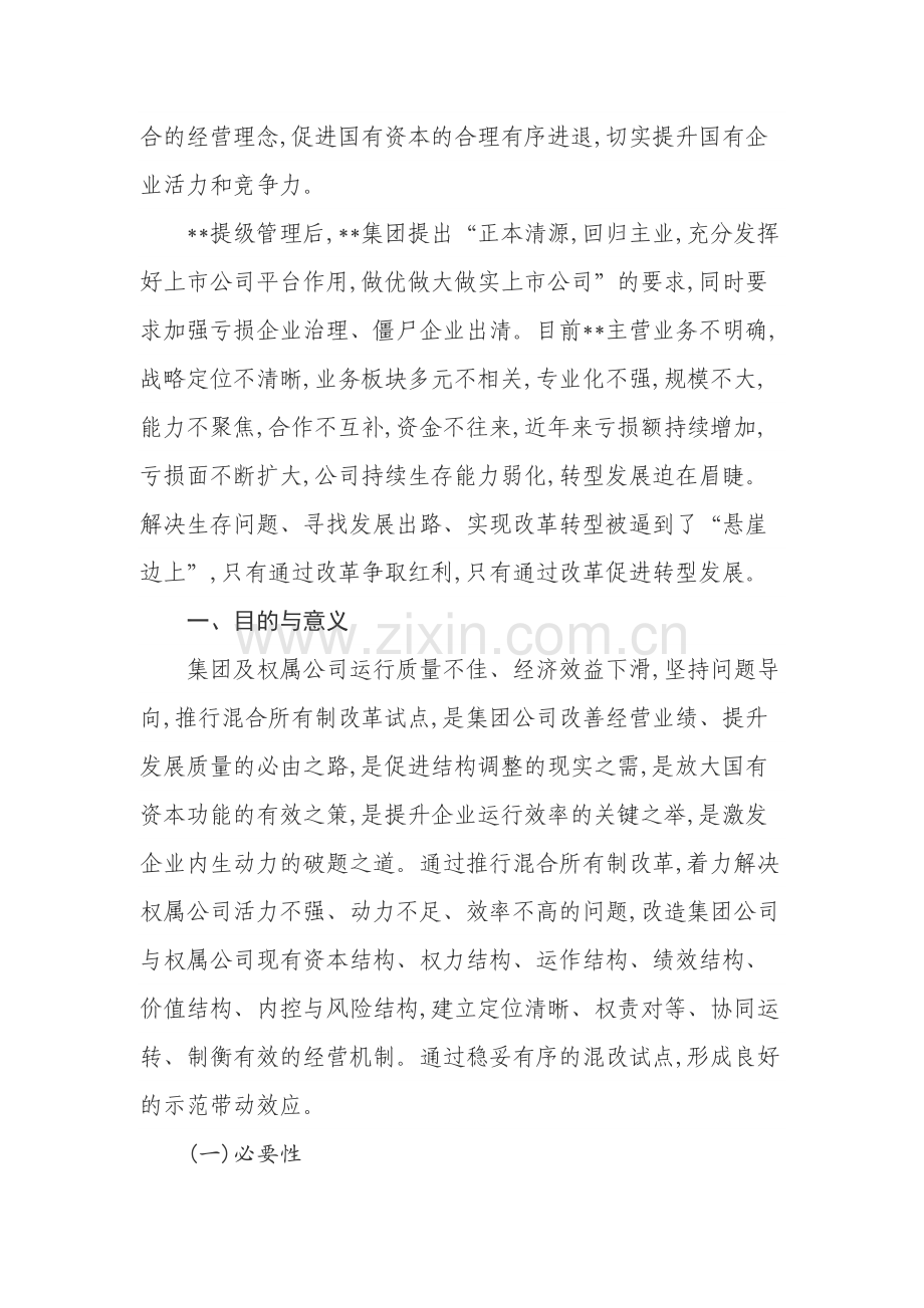 某公司混合所有制改革试点工作方案.doc_第2页