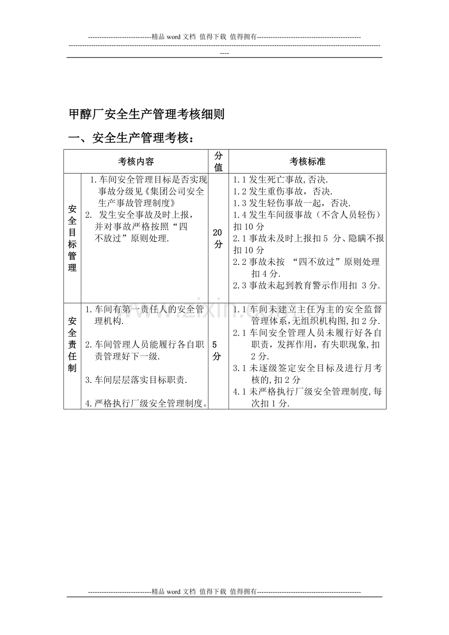 甲醇安全标准化考核细则..doc_第1页