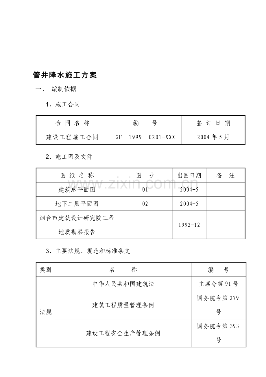 管井降水施工方案--新版.doc_第1页