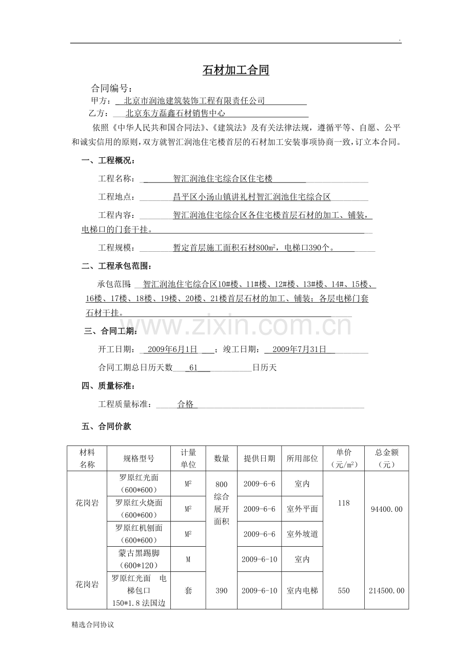 石材加工合同(完整版).doc_第1页