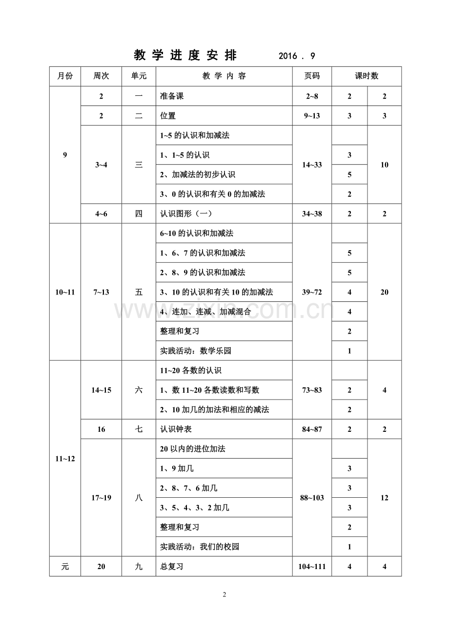 2017年新人教版小学一年级数学上册全册数学教案[1].doc_第3页