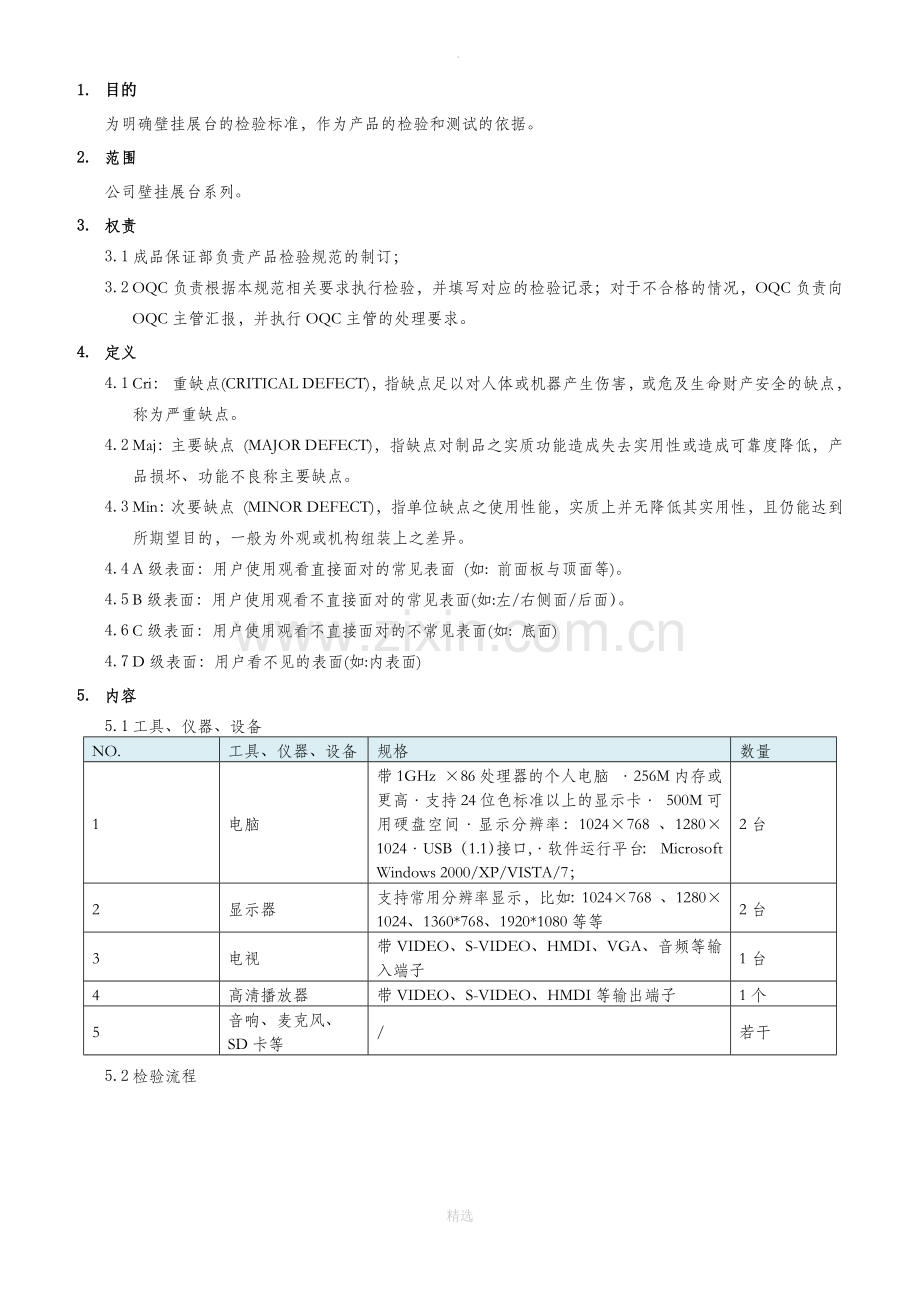 产品检验规范格式.docx_第1页