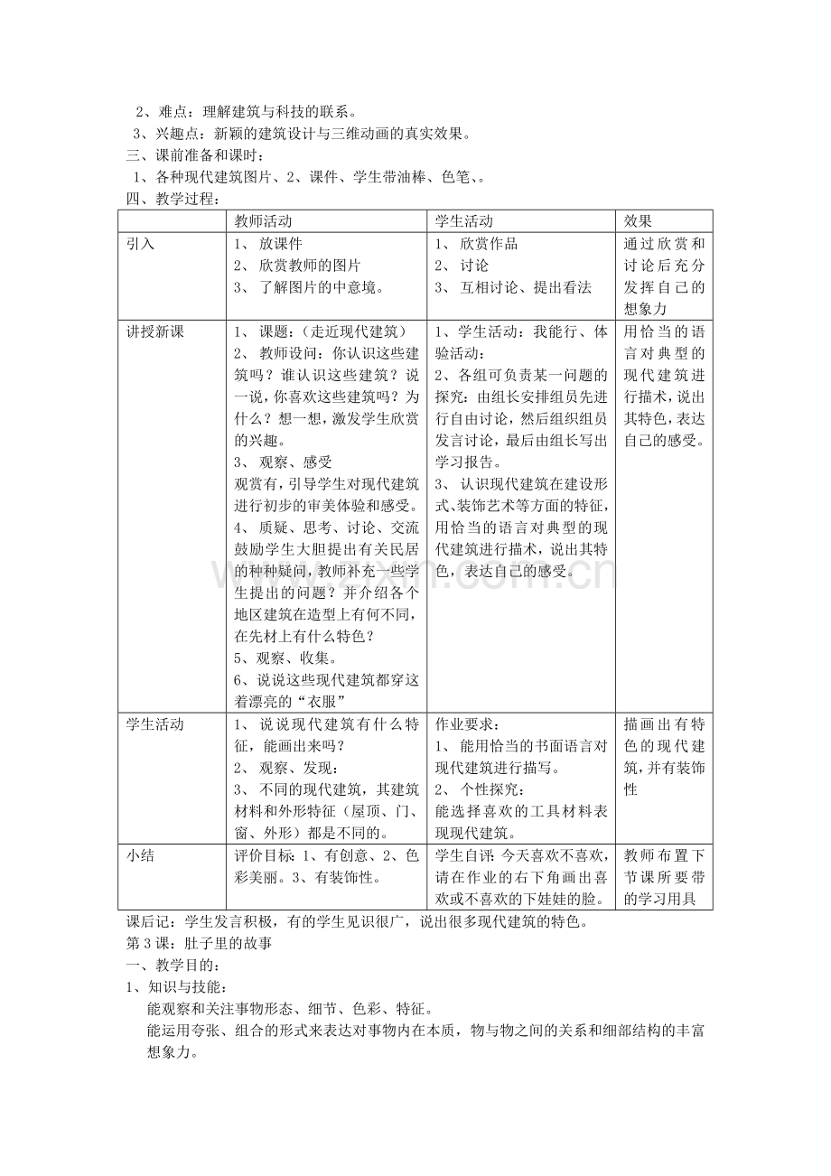 岭南新版小学美术三年级上册教案全册.doc_第3页