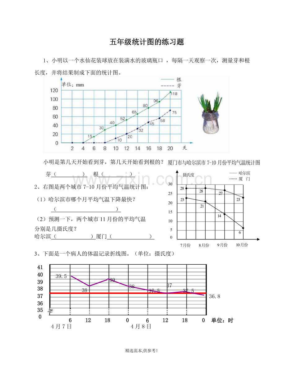 五年级统计图的练习题.doc_第1页