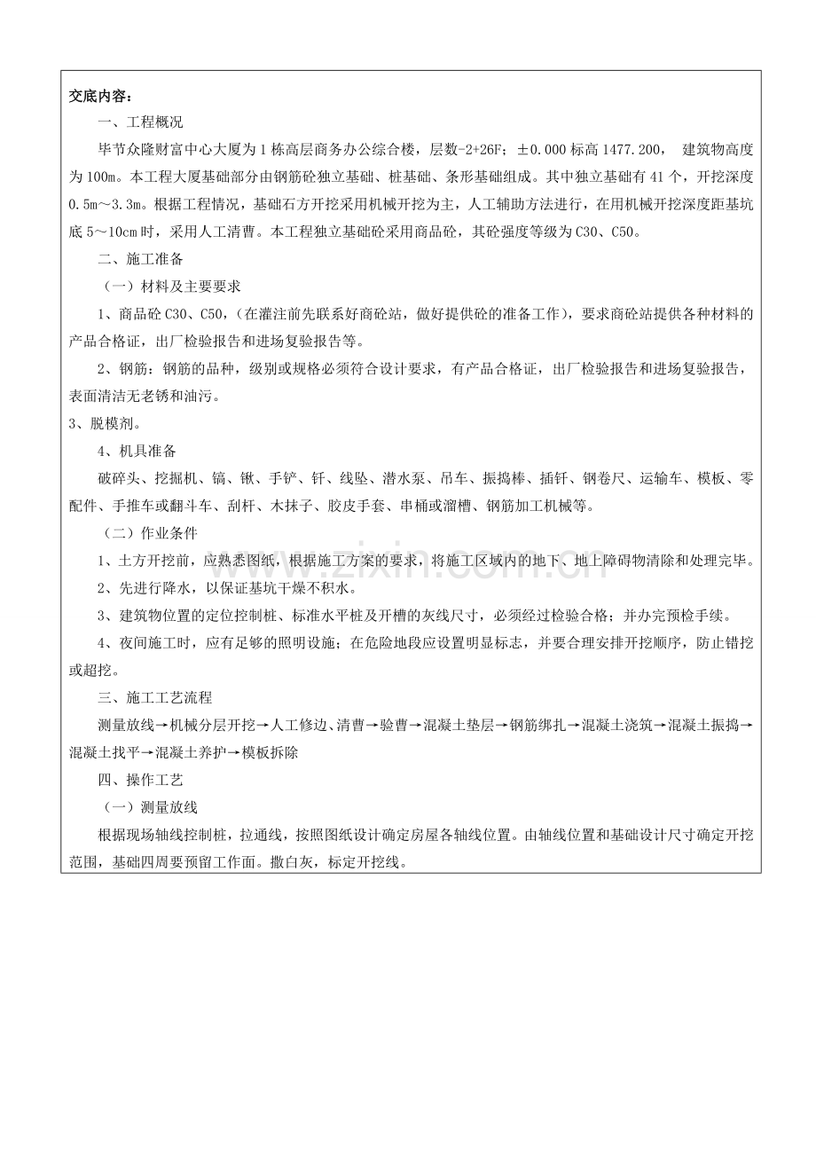 独立基础施工技术交底.doc_第2页