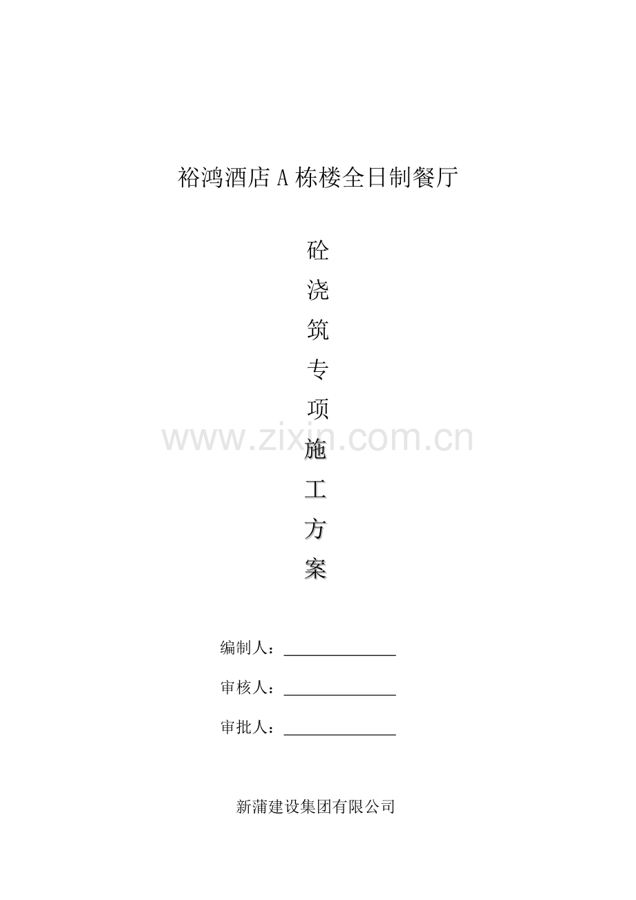 砼浇筑专项施工方案.doc_第1页