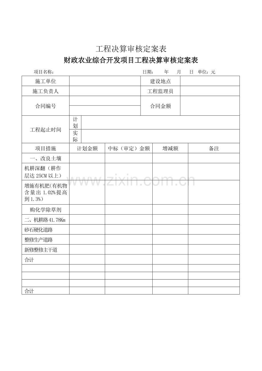 农业综合开发项目工程决算表.doc_第2页