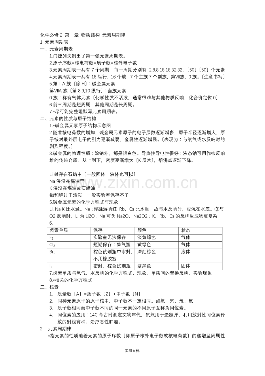 化学必修二第一章知识点总结.doc_第1页