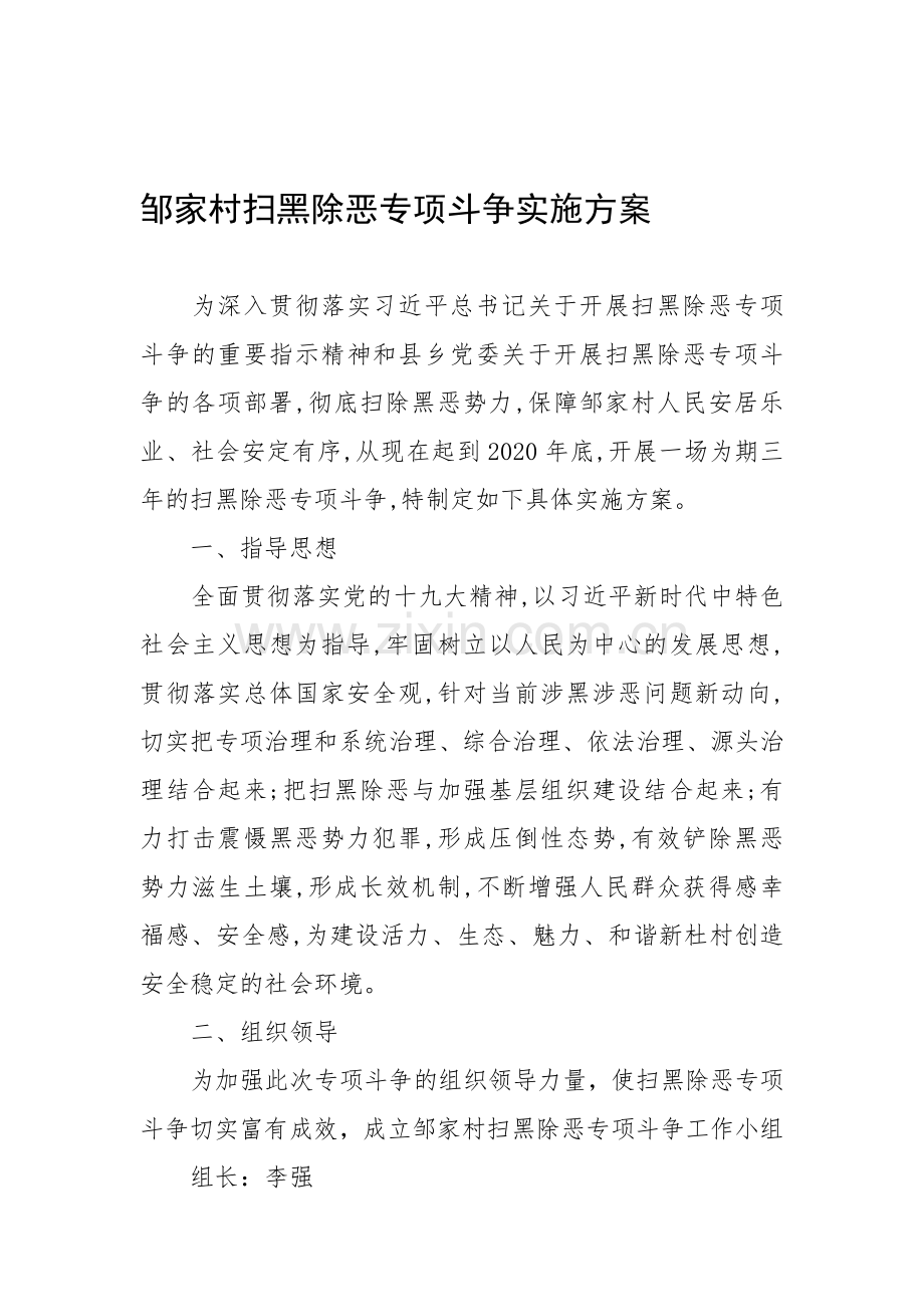 村扫黑除恶专项斗争实施方案.doc_第1页