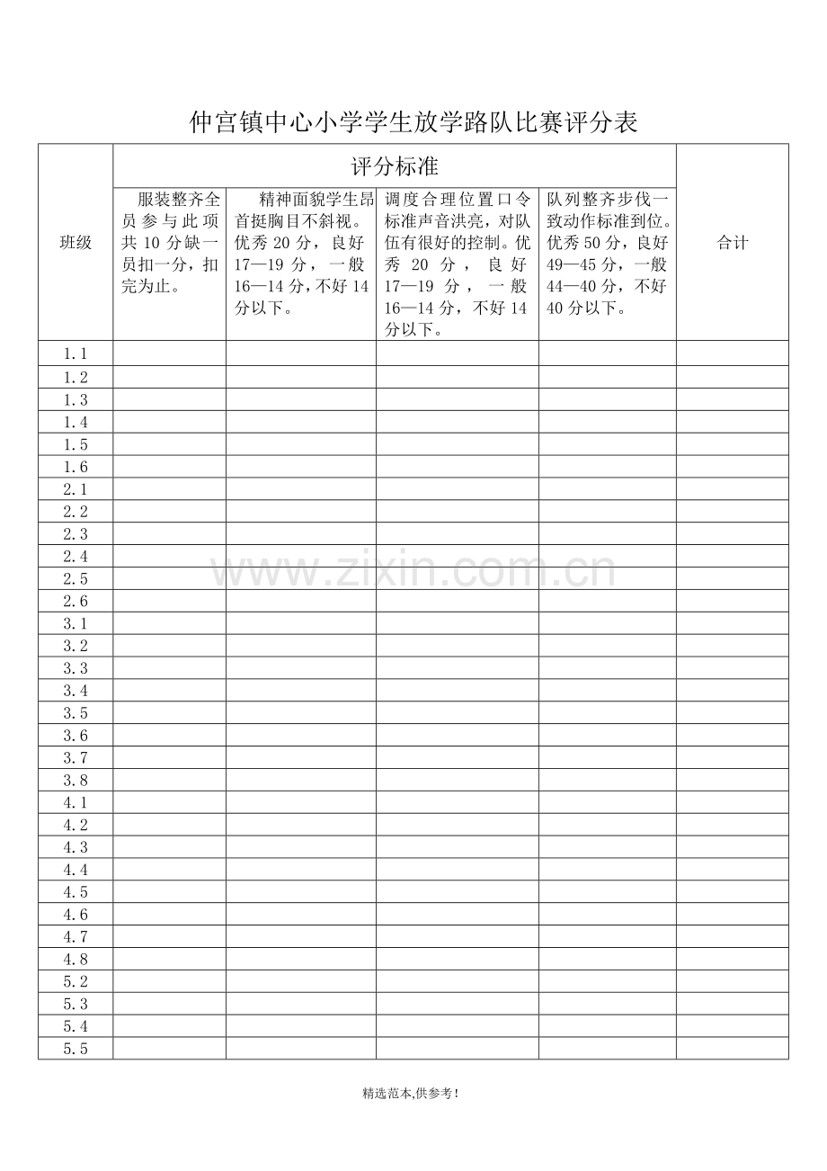 仲宫镇中心小学班级放学路队比赛方案.doc_第3页