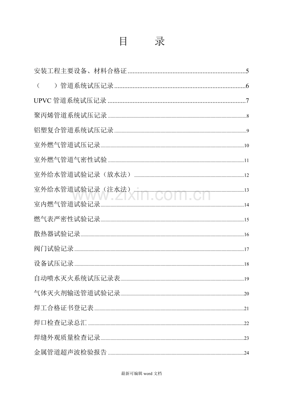 水管道系统试压记录检验报告.doc_第1页