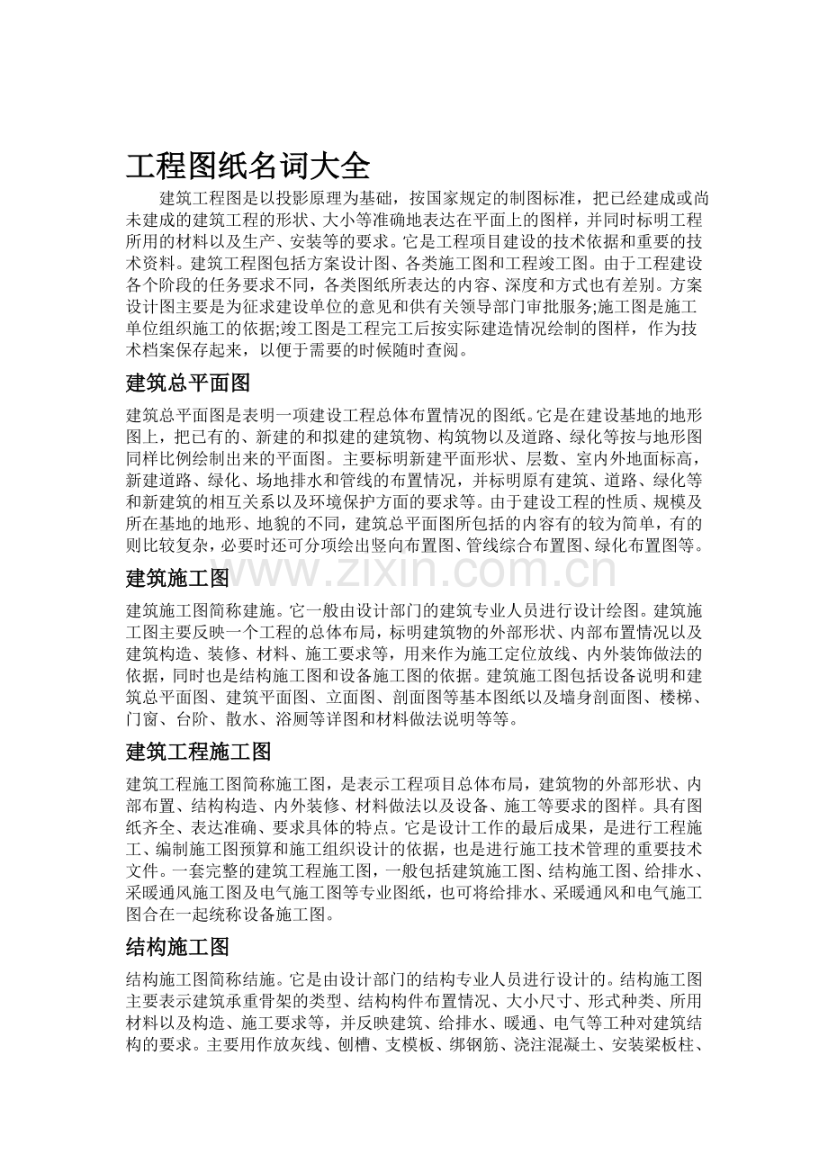 工程图纸基础(名词、符号、代号大全).doc_第1页