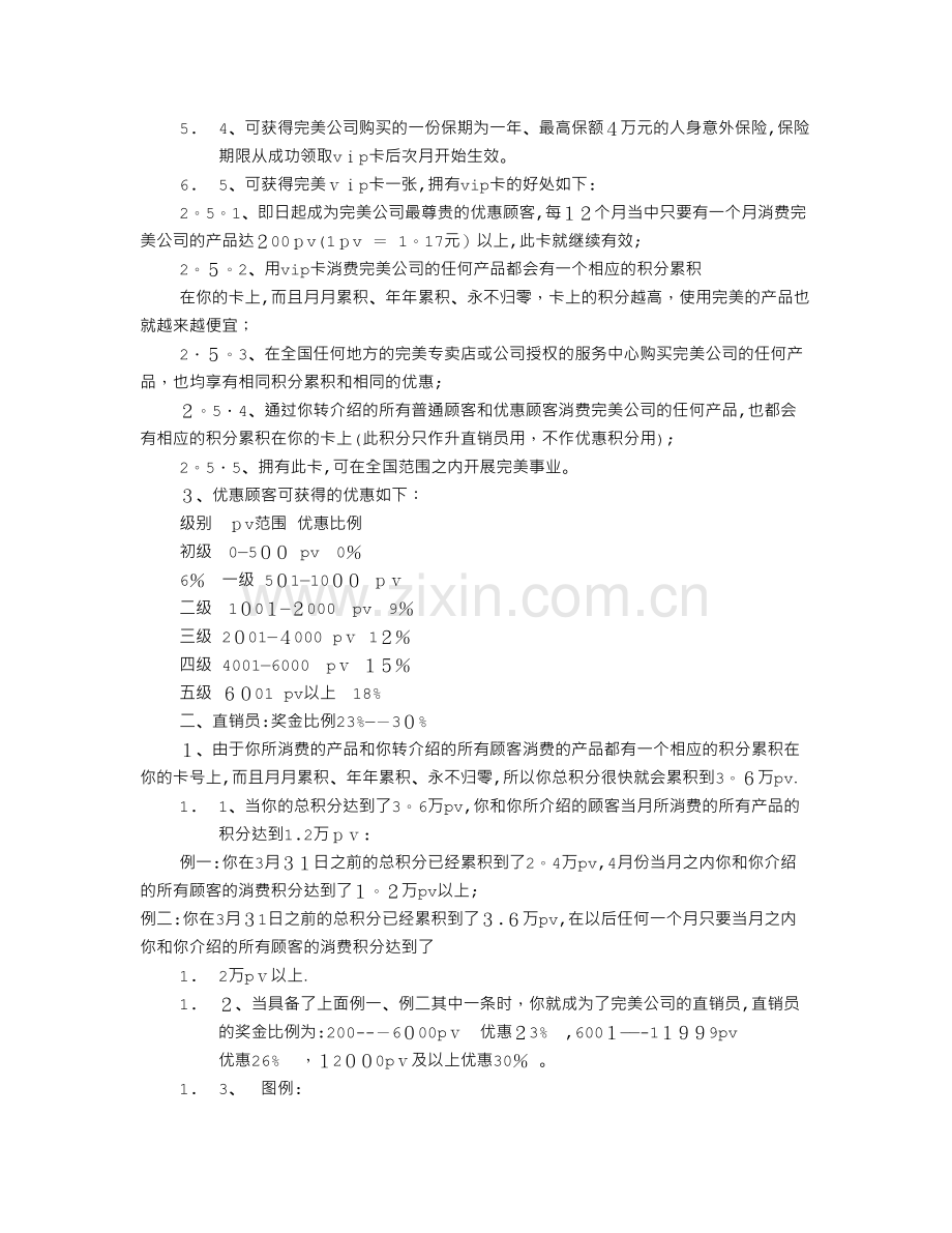 完美公司奖金制度6000PV以上优惠18%.doc_第2页