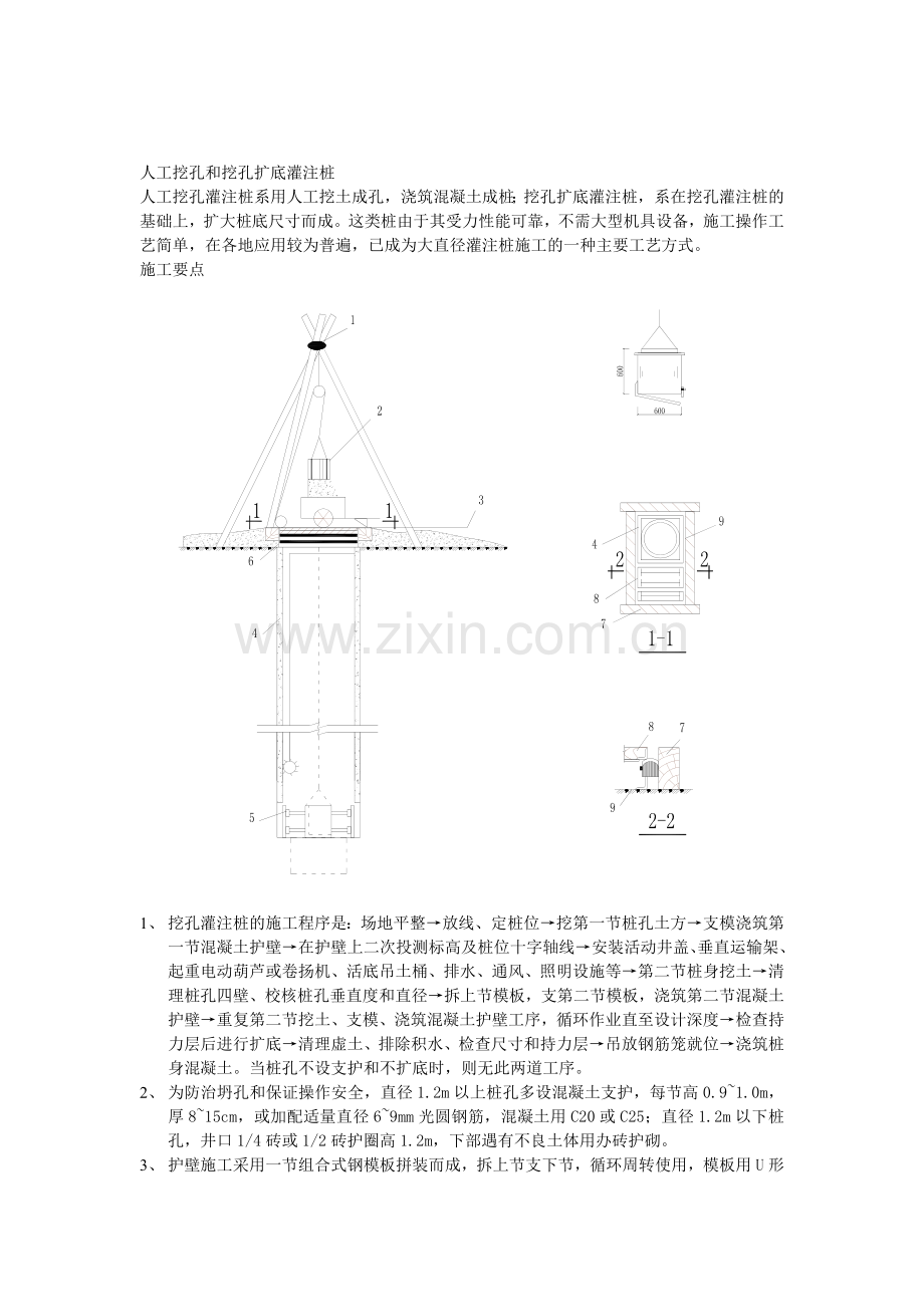 人工挖孔和挖孔扩底灌注桩施工工艺.doc_第1页