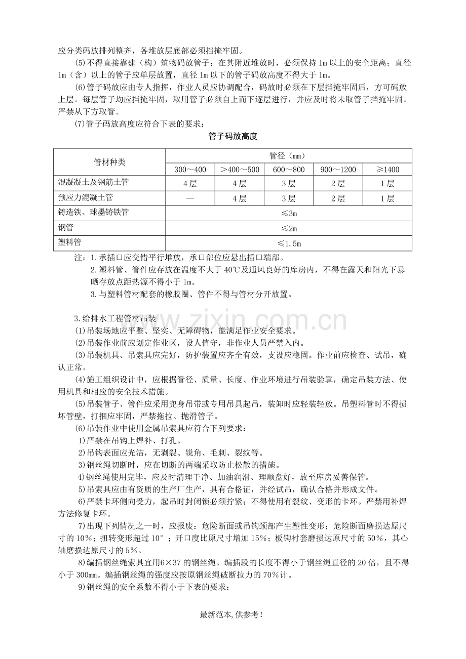 给排水工程管材吊装与运输安全技术交底-.doc_第2页