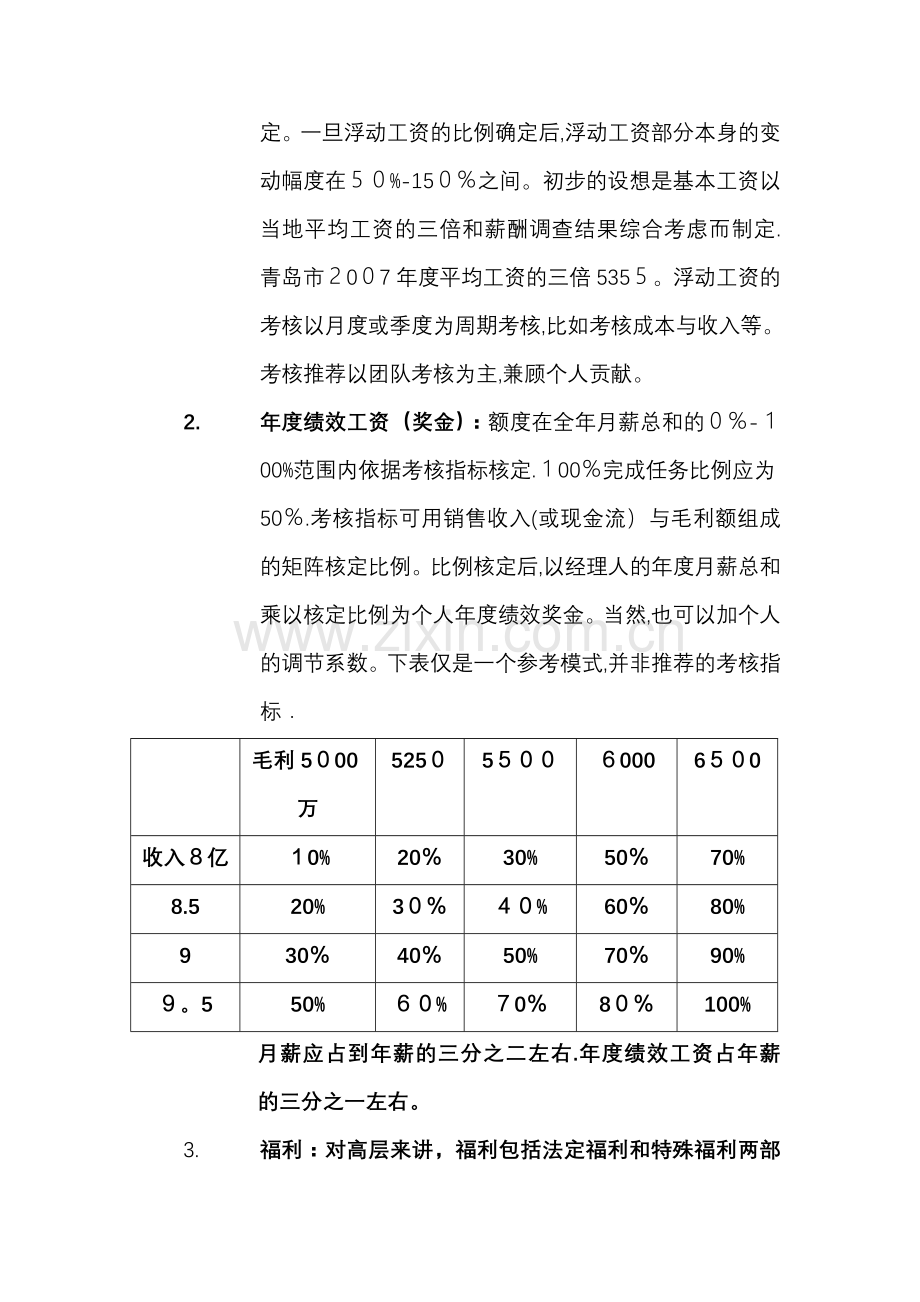 山东某公司高层经理人薪酬激励制度.doc_第3页