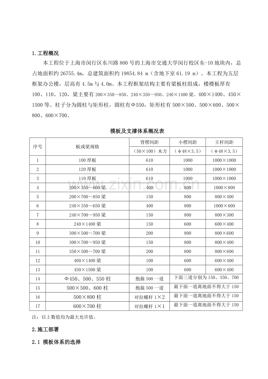 模板支设施工方案.doc_第1页