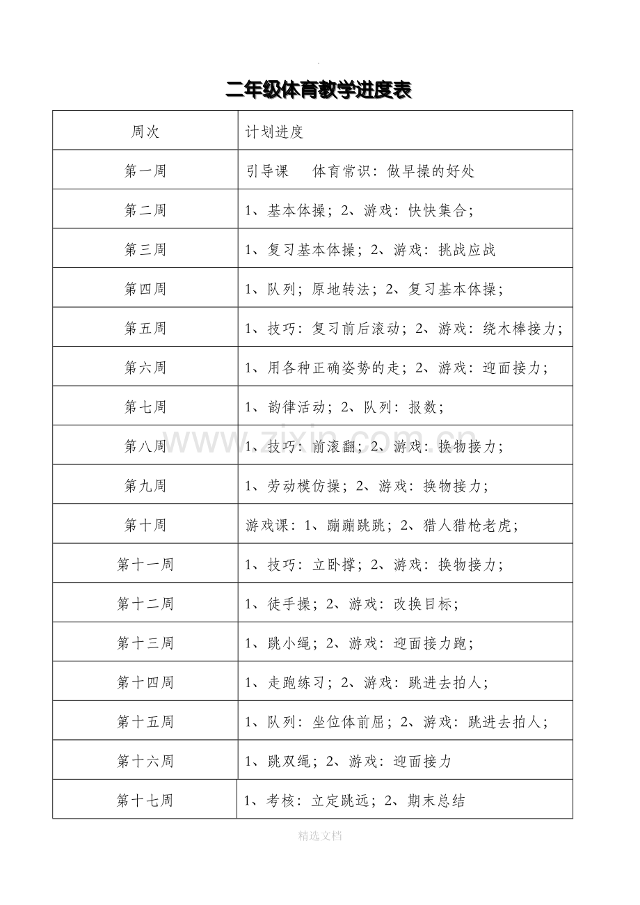 小学二年级体育教案.doc_第1页