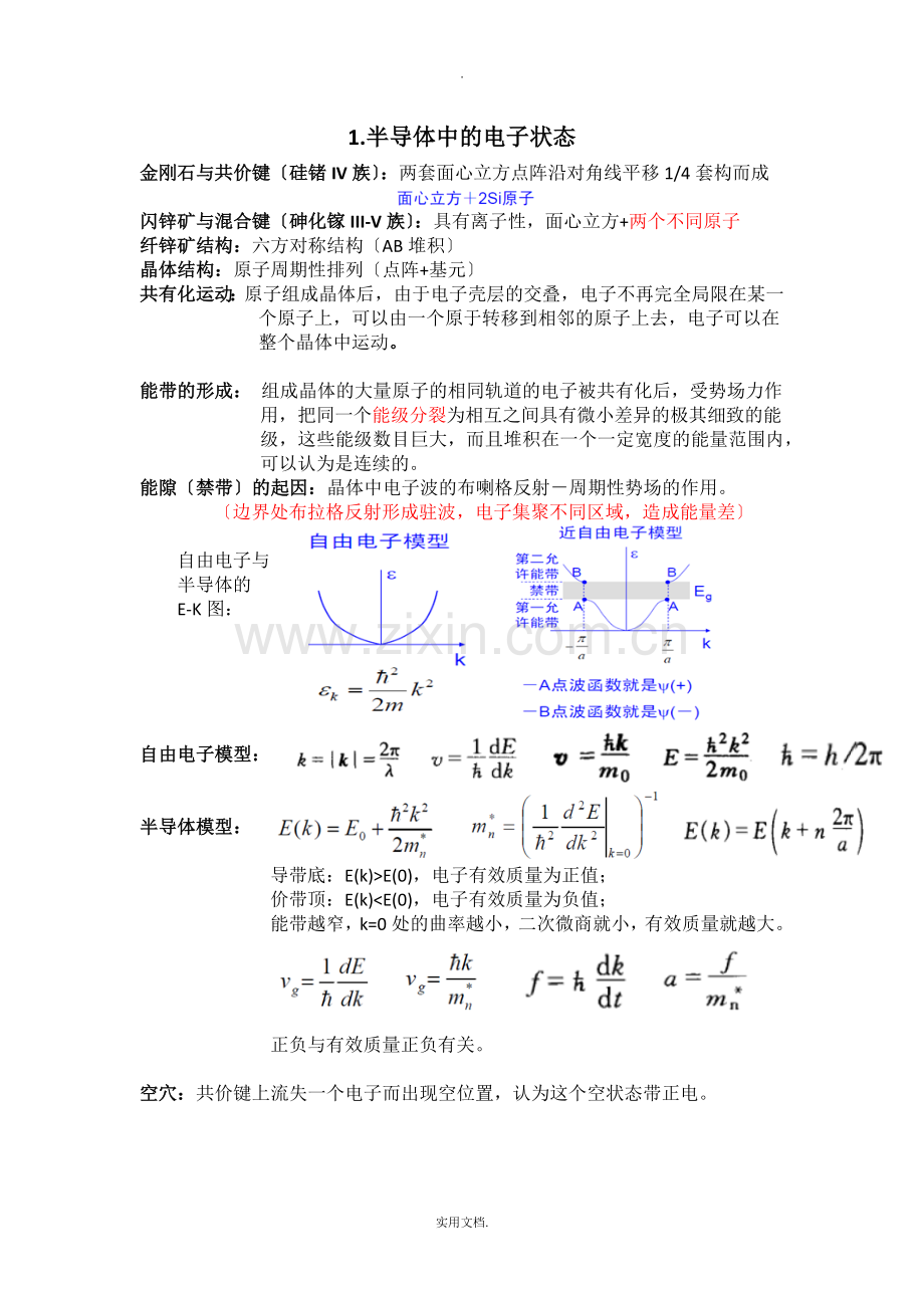 半导体物理刘恩科考研复习总结.doc_第1页