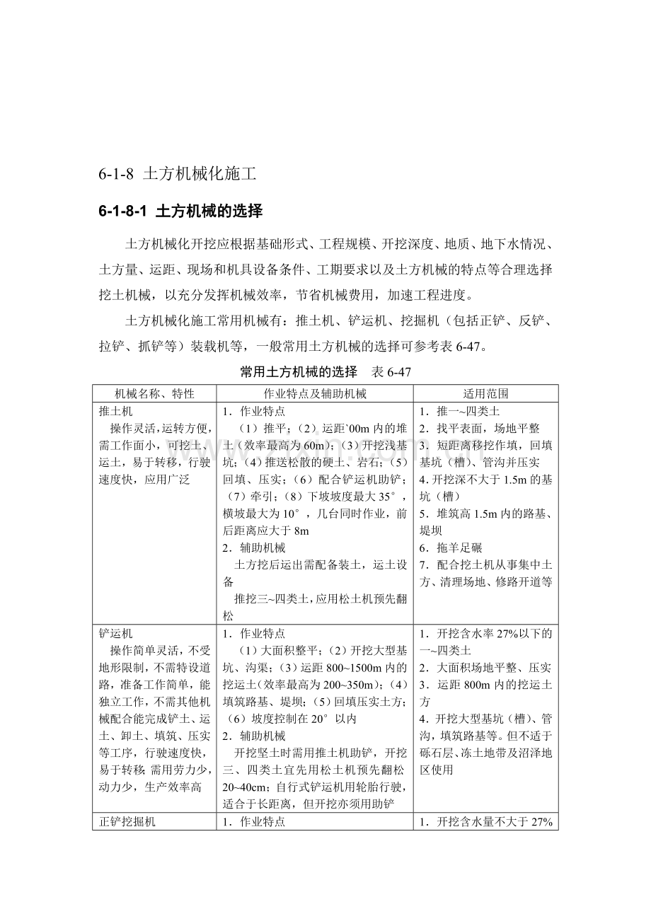 施工手册(第四版)第六章土方与基坑工程6-1-8-土方机械化施工.doc_第1页