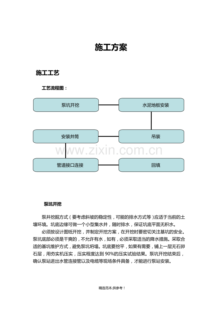 一体化泵站施工方案.doc_第1页