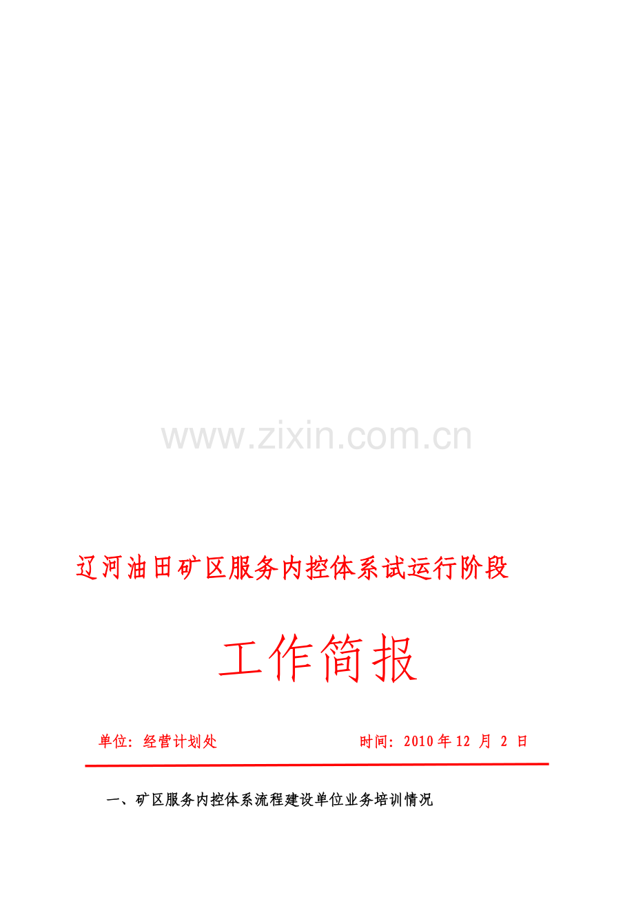 内控试运行阶段简报.doc_第1页