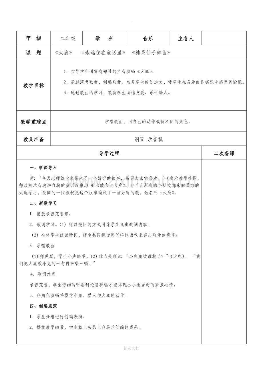 小学二年级上册音乐教案(全册.doc_第1页