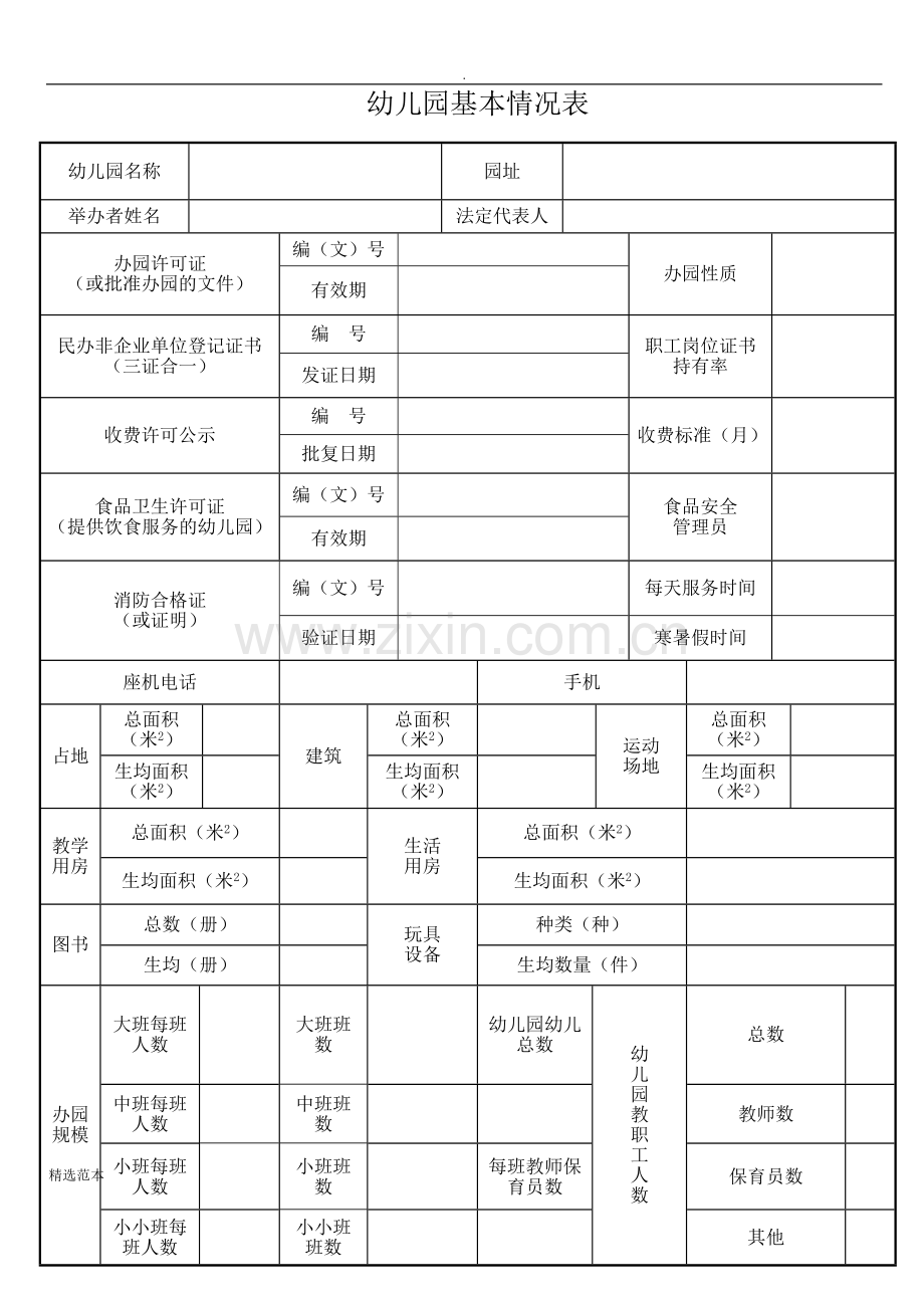 幼儿园基本情况表.doc_第1页