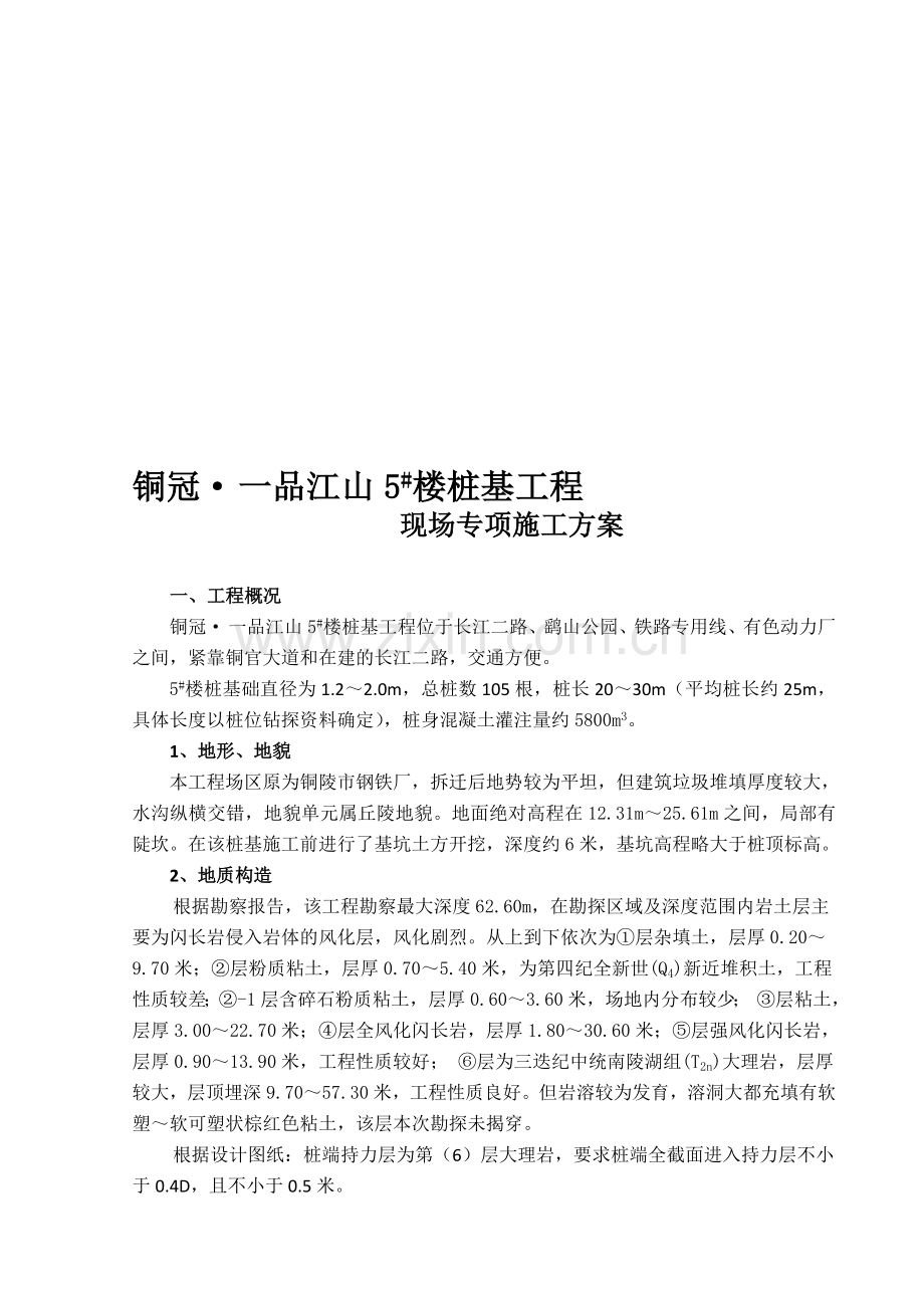 钻孔灌注桩专项施工方案(冲击成孔).doc_第1页