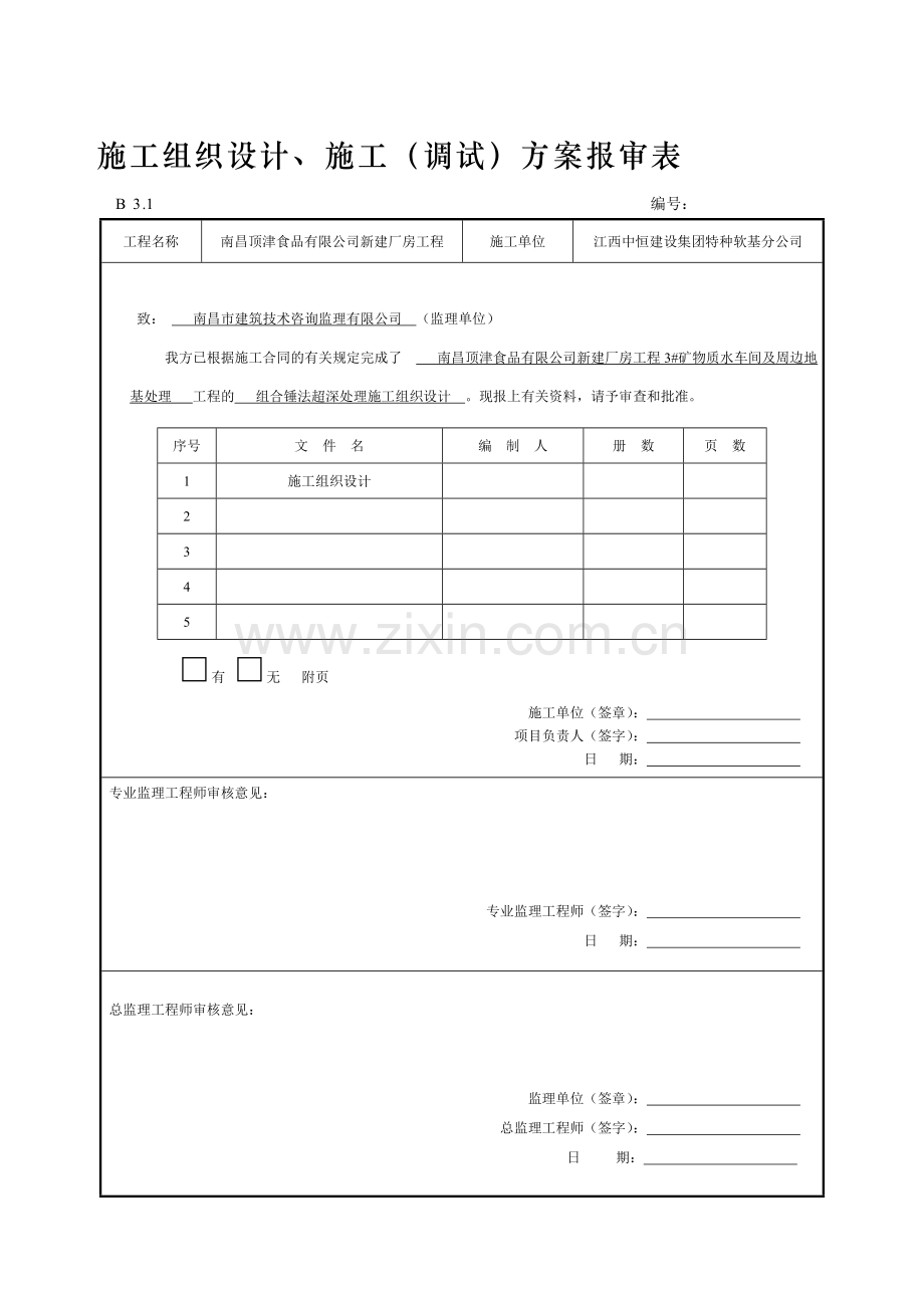 施工组织设计、施工(调试)方案报审表.doc_第1页