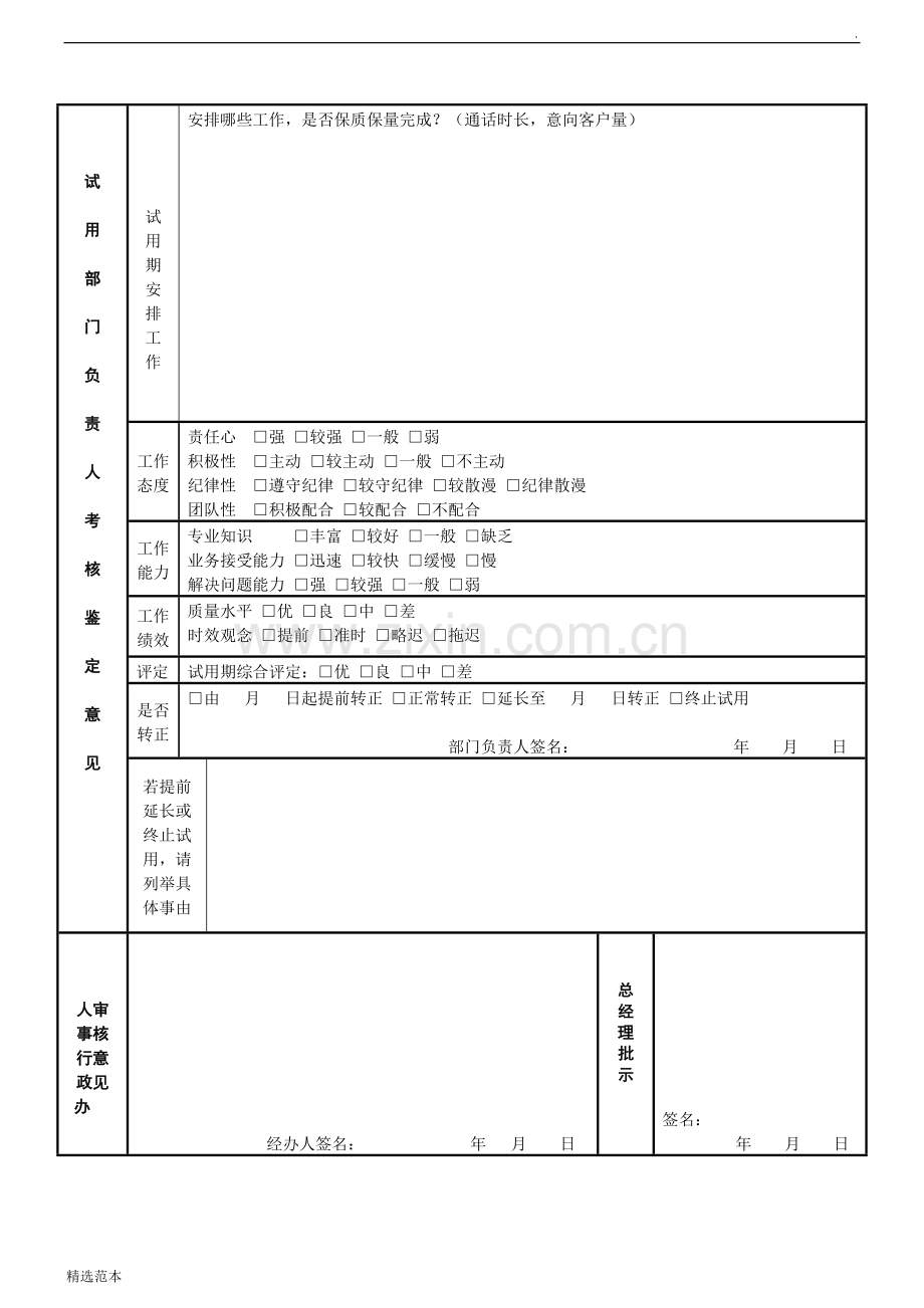 员工试用期考核表范本.doc_第2页
