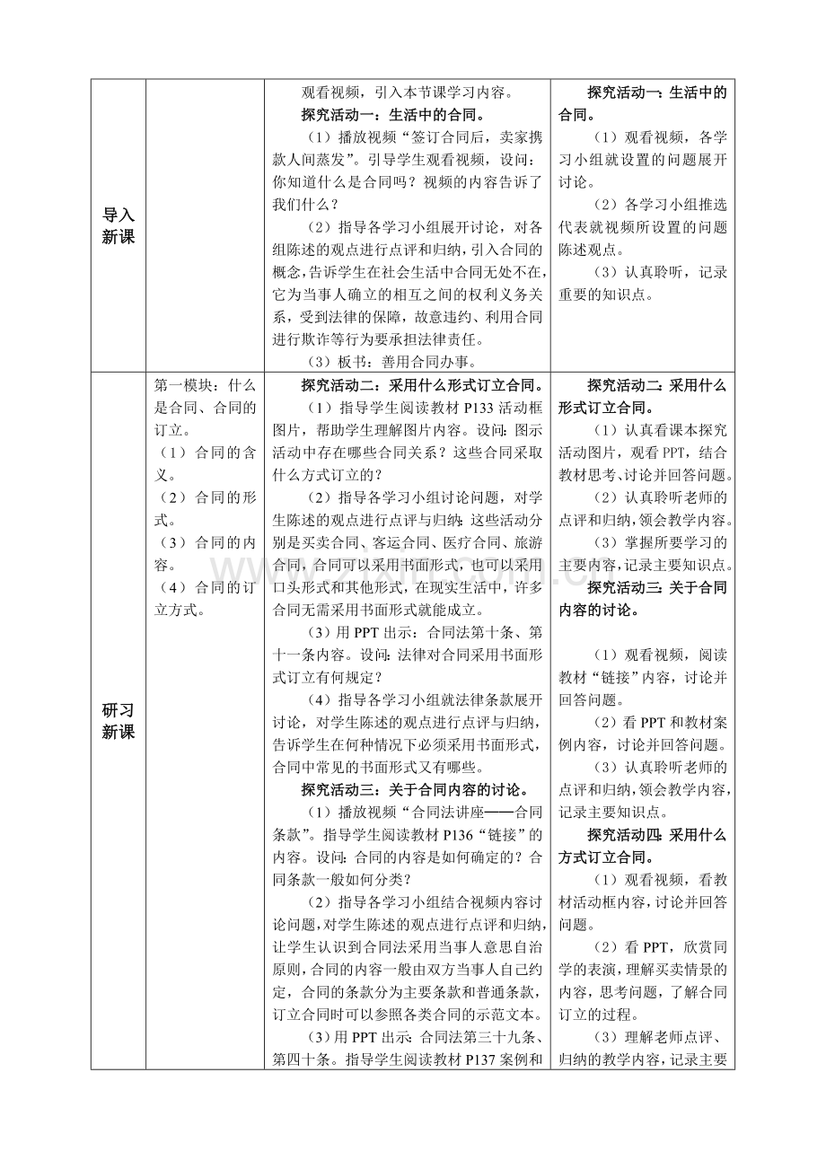 第十一课第四框-善用合同办事-教学设计.doc_第2页