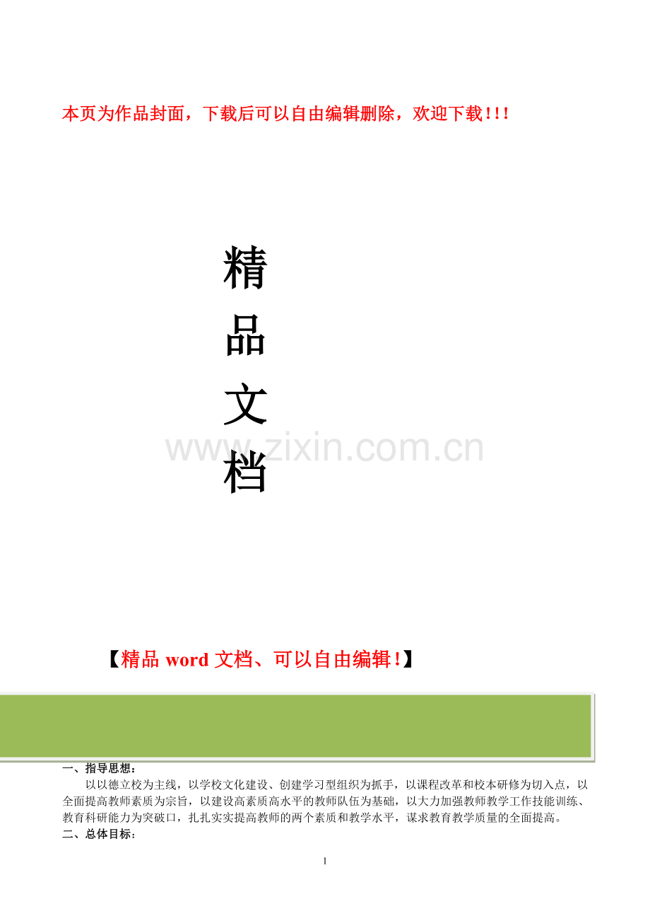 教师素质提高工程实施方案.doc_第1页