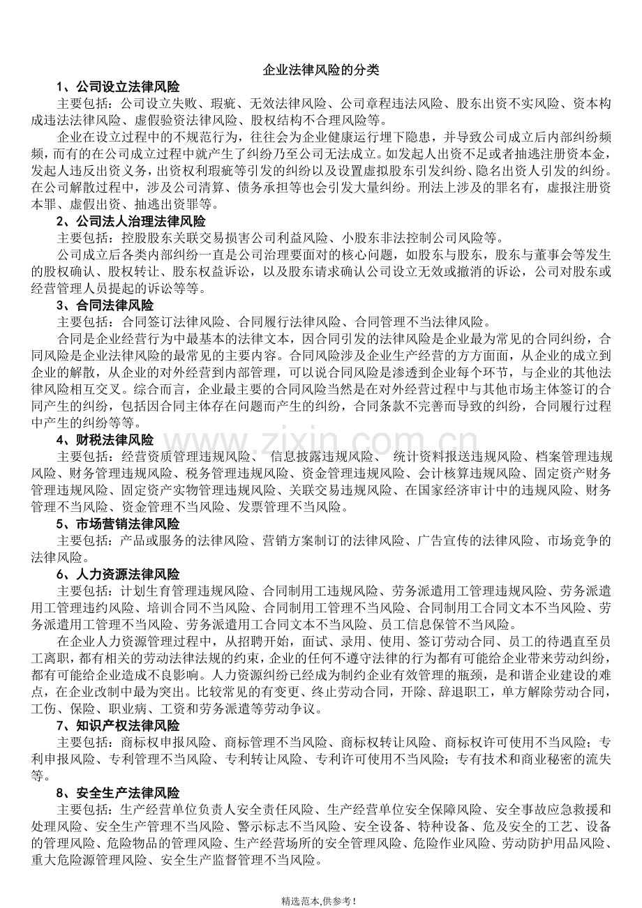 企业法律风险的分类.doc_第1页