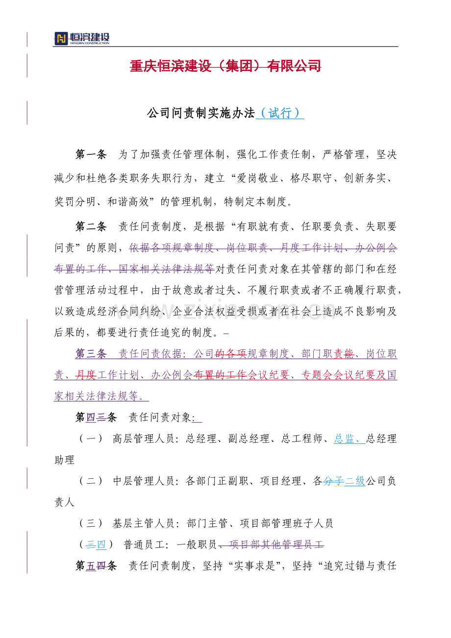 公司问责制实施办法(定稿).docx_第1页