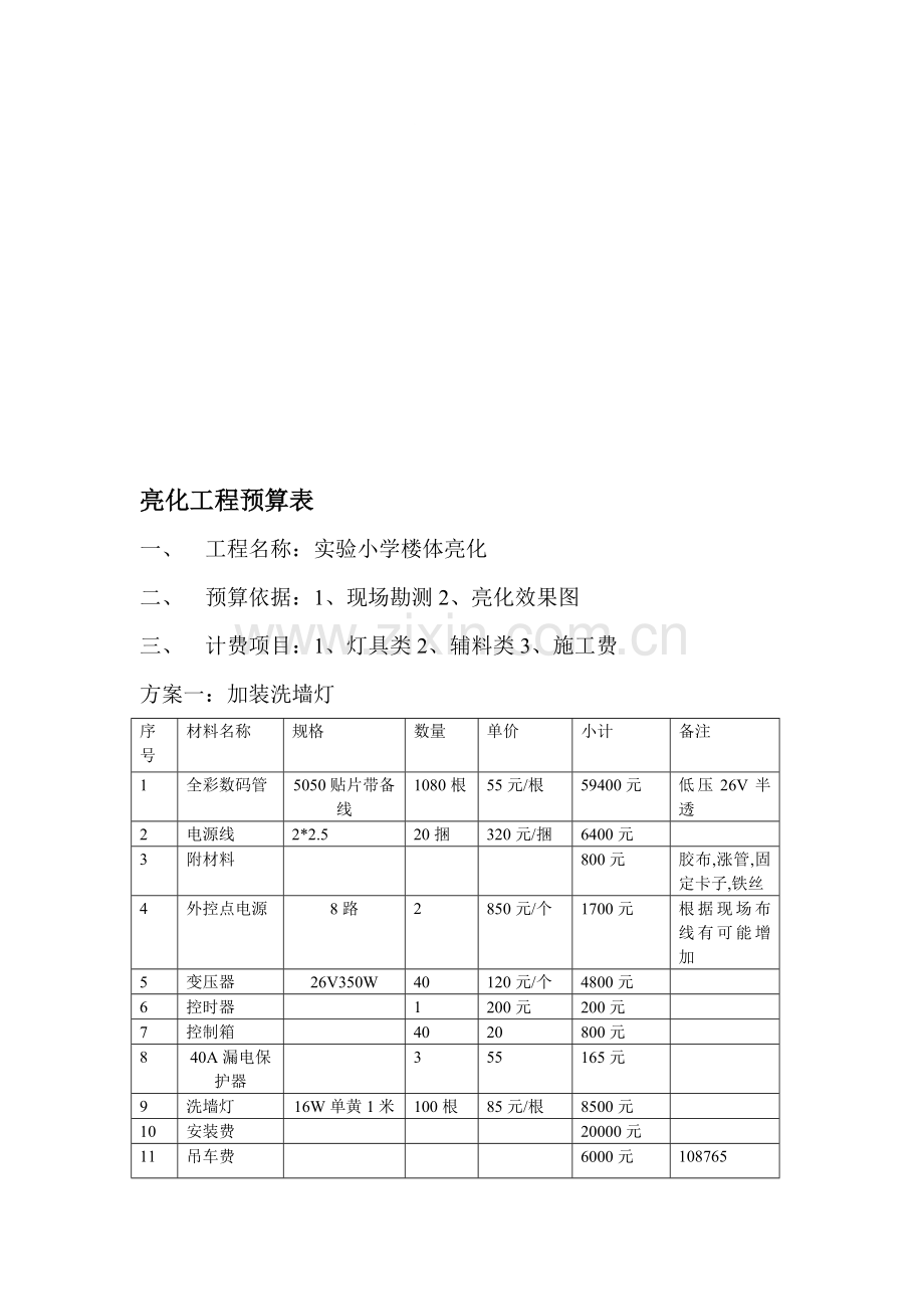 亮化工程预算一.doc_第1页