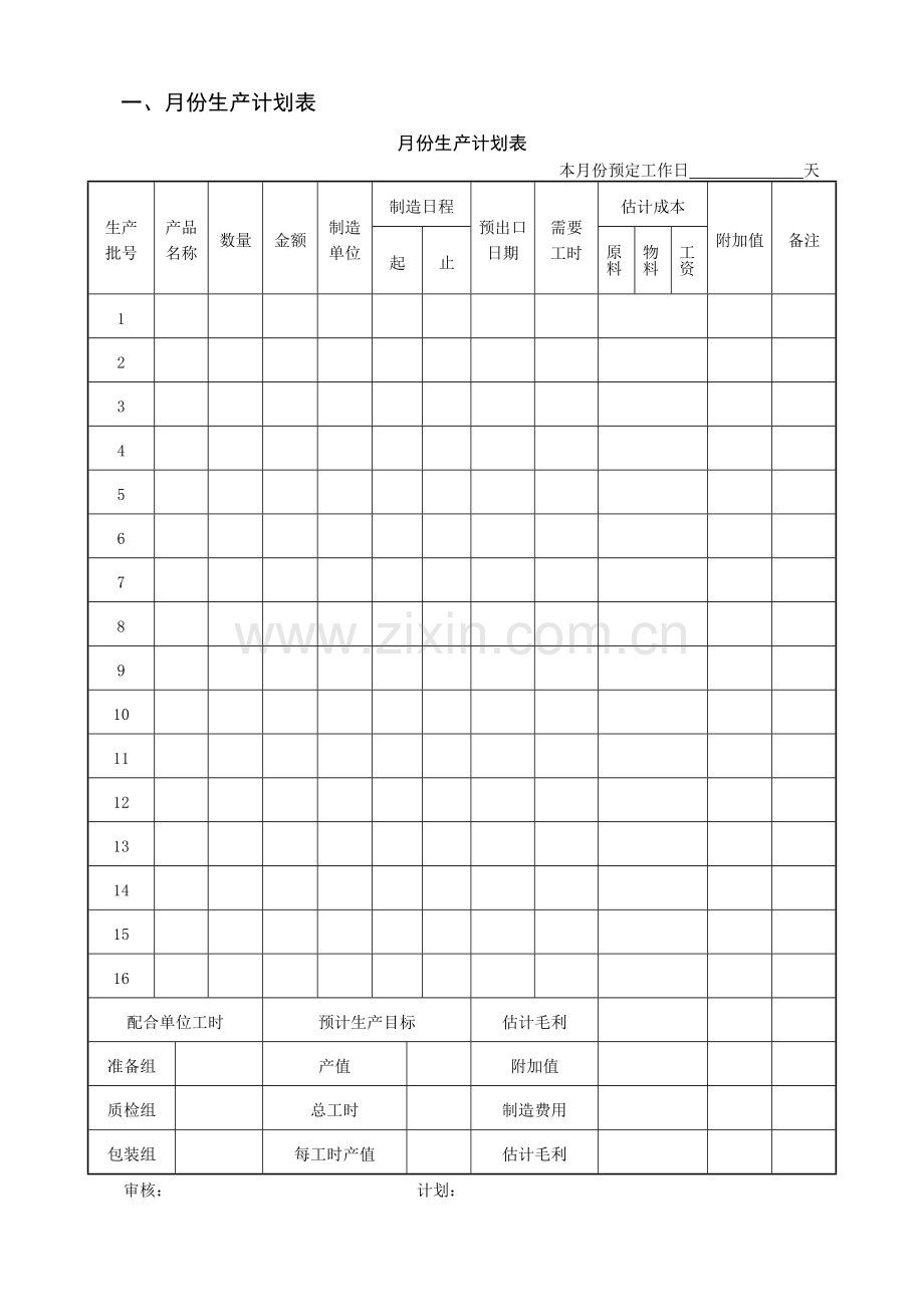 制造类企业生产计划表.doc_第2页