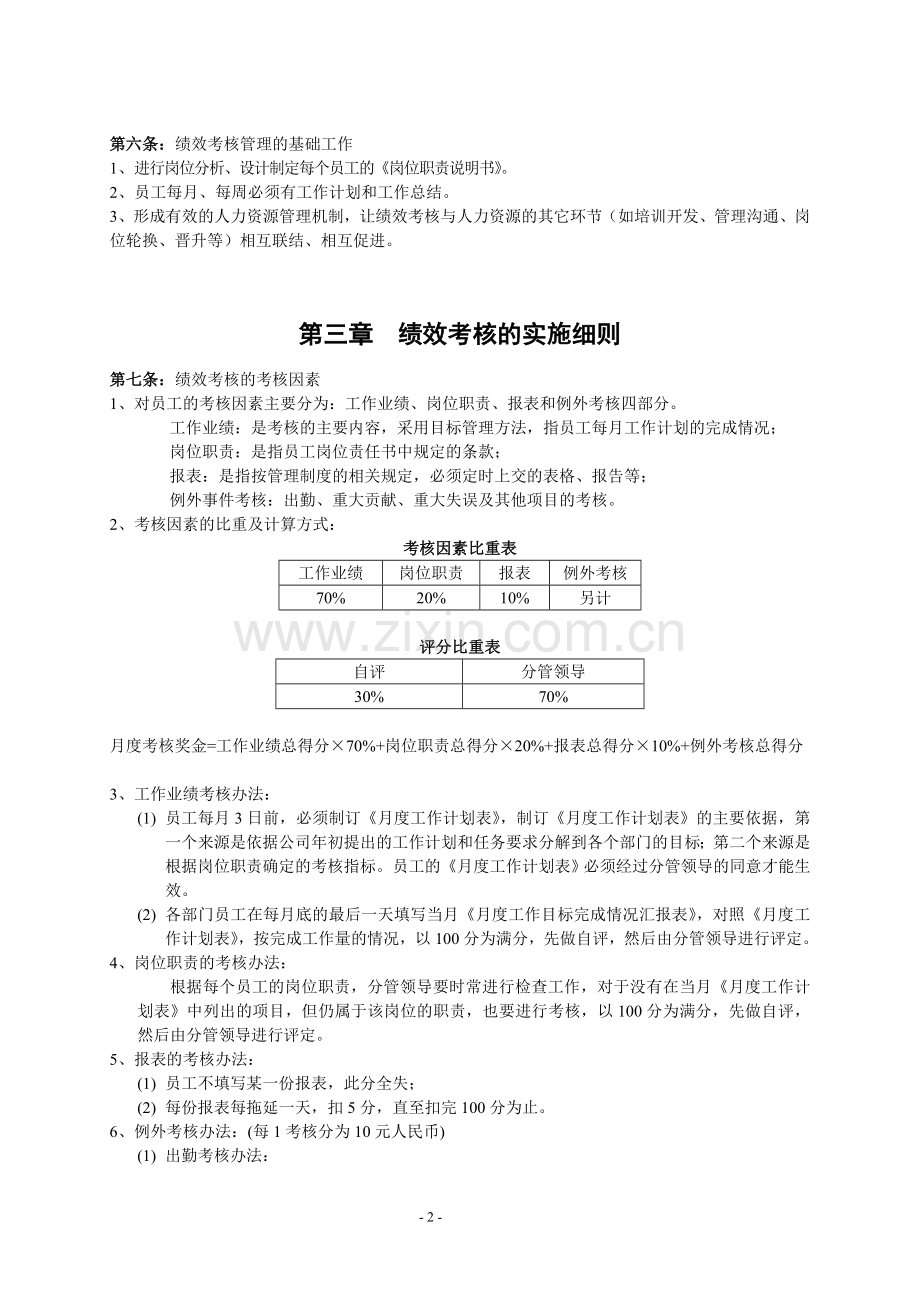 中小型企业绩效考核制度及方案(实例).doc_第2页