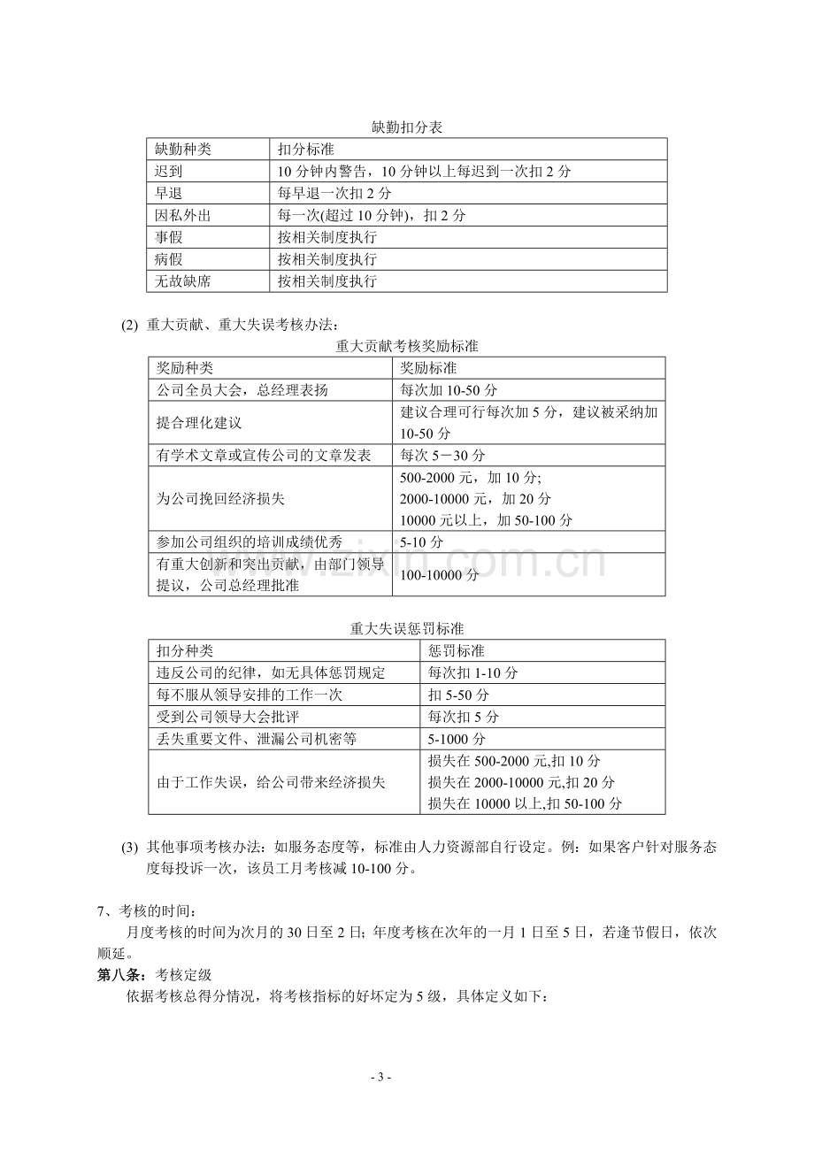 中小型企业绩效考核制度及方案(实例).doc_第3页