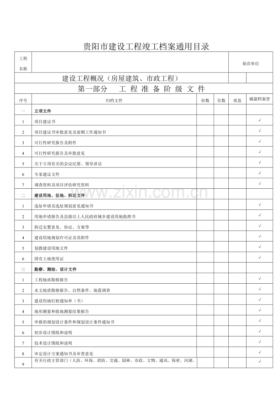 贵阳市建设工程竣工档案归档范围(按归档规范整理).doc_第3页