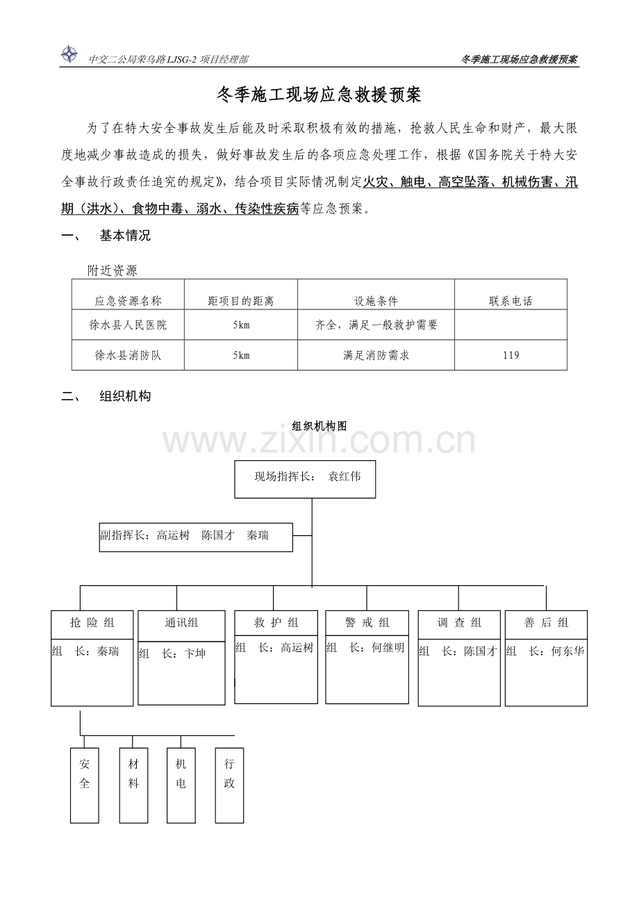 冬季施工现场应急救援预案.doc_第1页