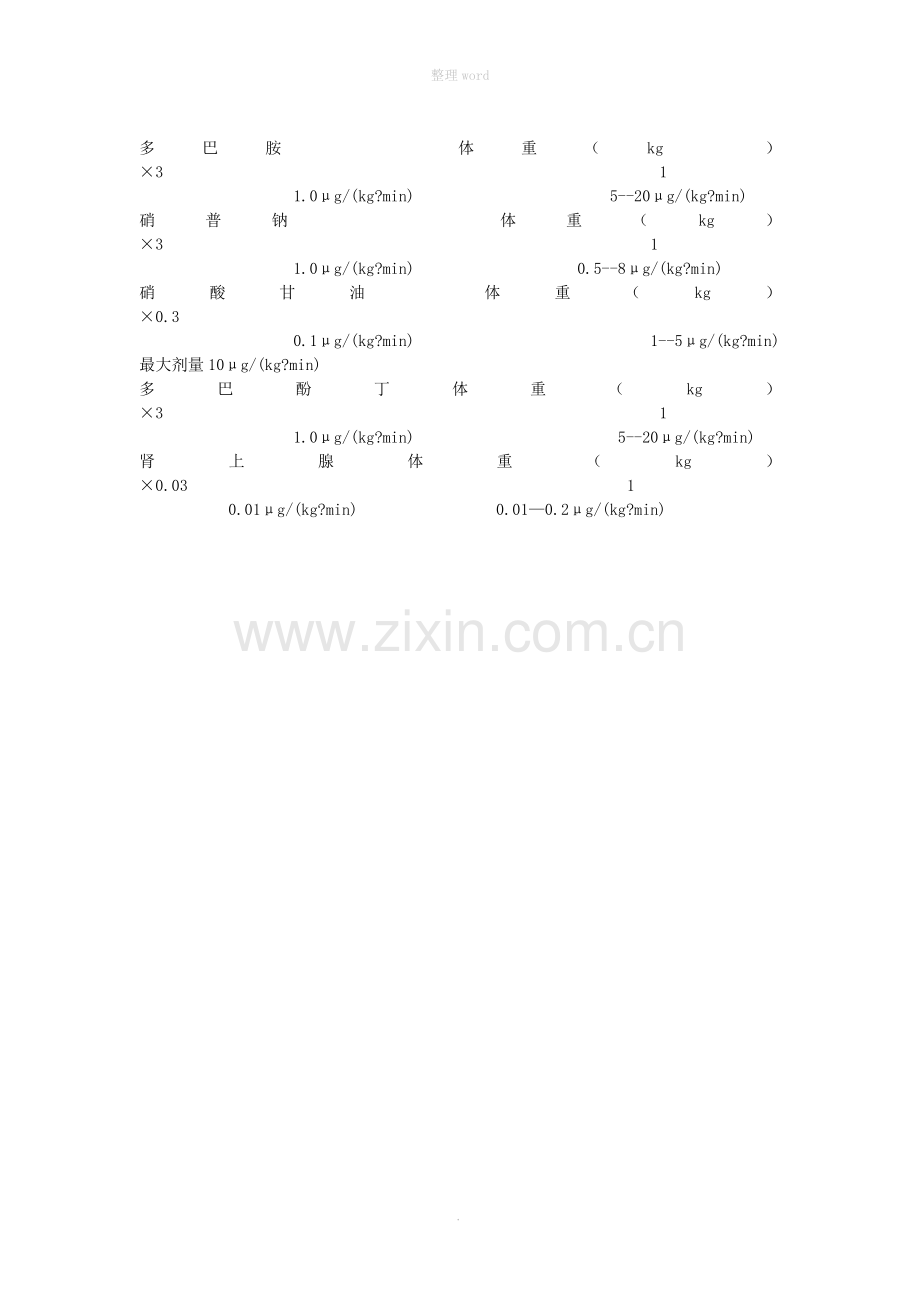 常用抢救药物用法用量计算.doc_第2页