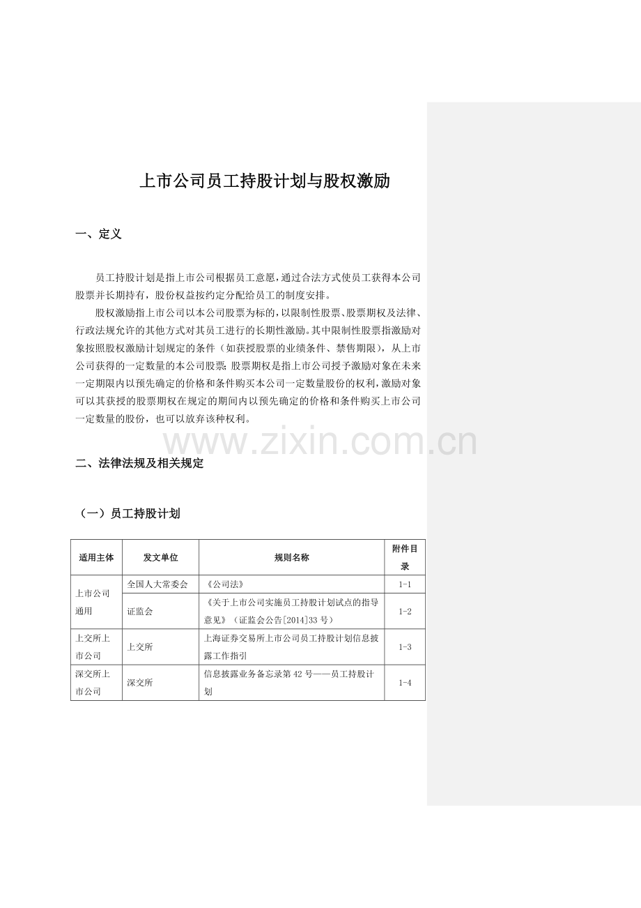 1、上市公司股权激励综述(15-4-19).doc_第1页