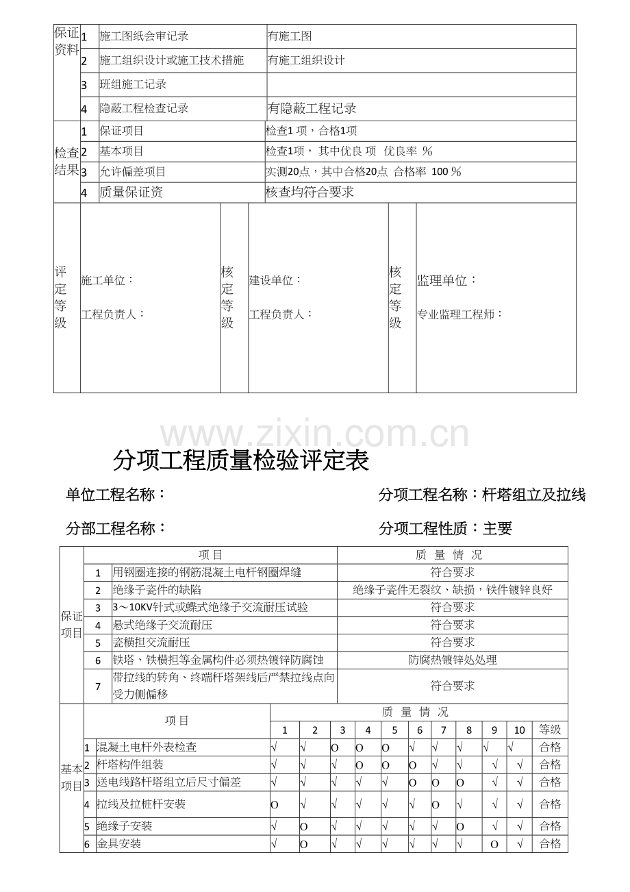 架空线路及杆上电气设备安装工程检验批质量验收记录.doc_第3页