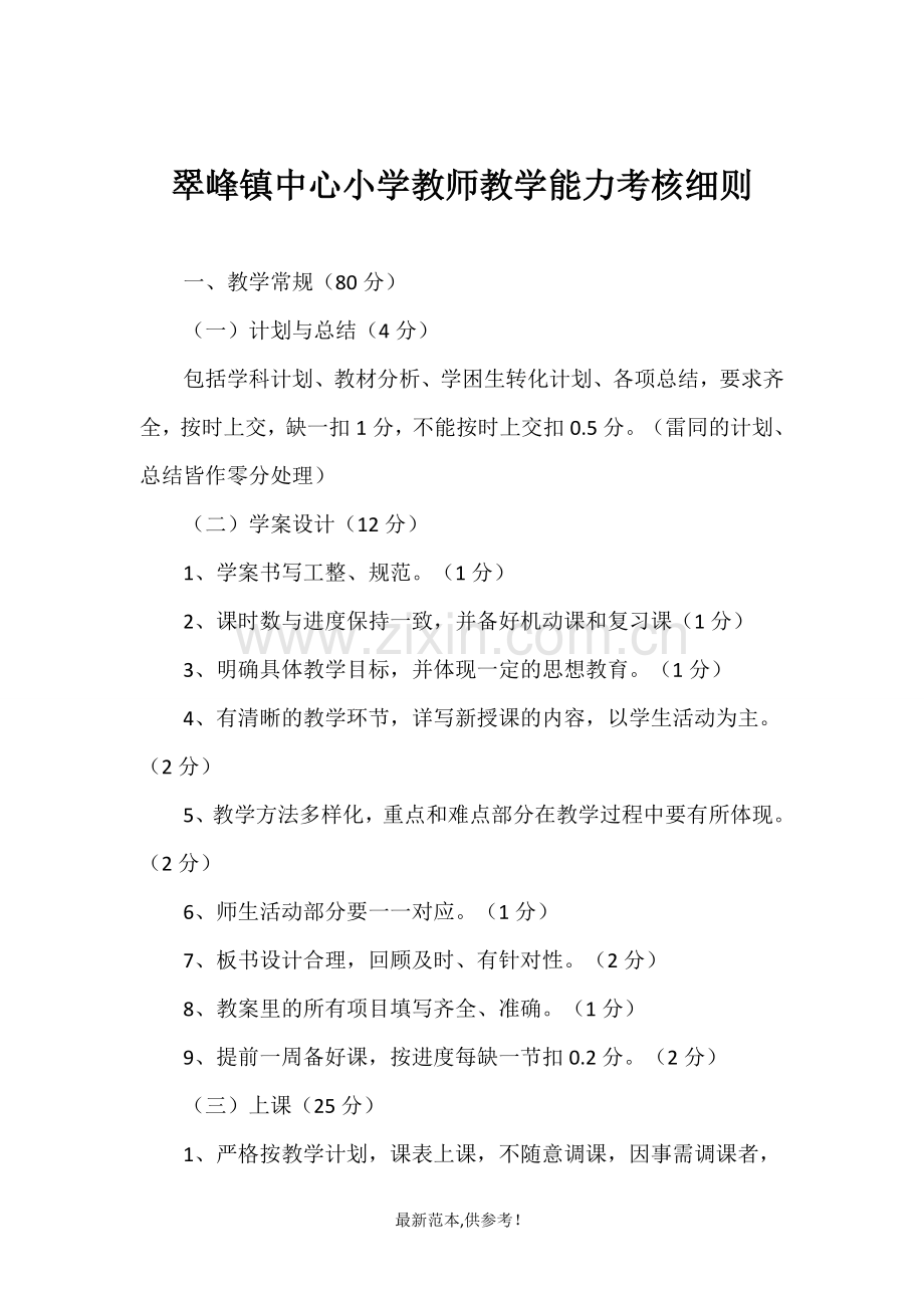 教师教学能力考核细则.doc_第1页