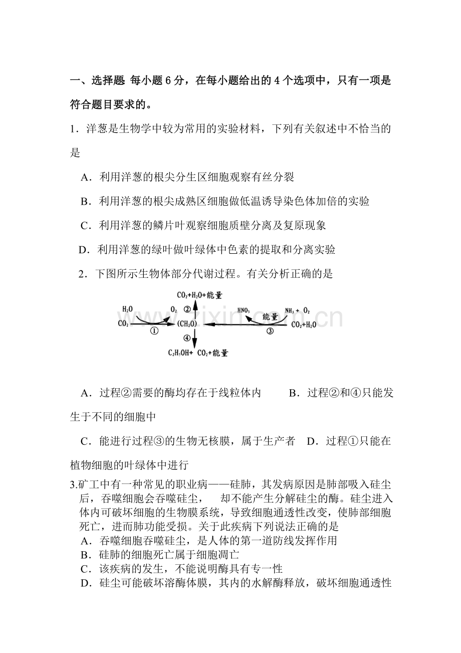 高一生物知识点综合复习检测题20.doc_第1页