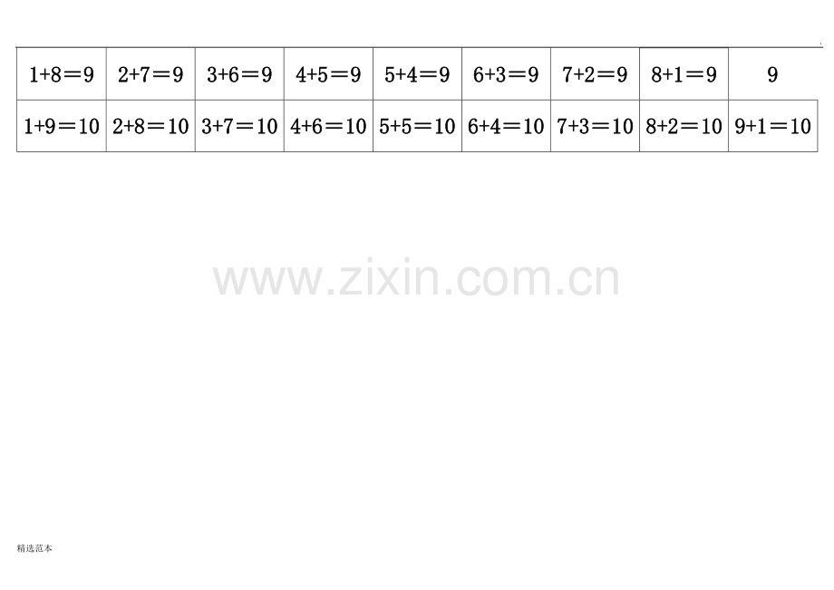10以内加法口诀表(A4直接打印).doc_第3页