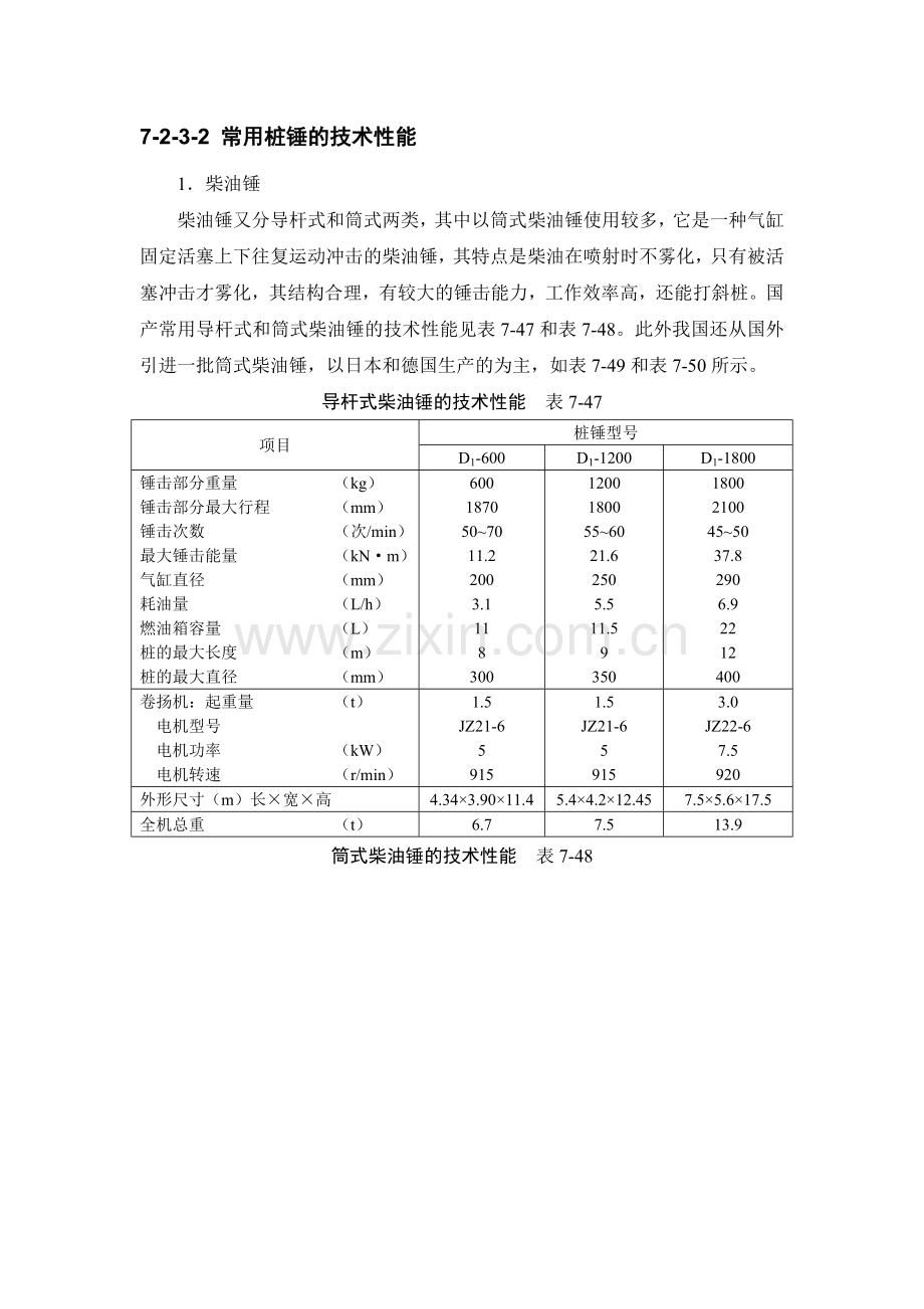 施工手册(第四版)第七章地基处理与桩基工程7-2-3-桩基施工机械设备的选用.doc_第3页